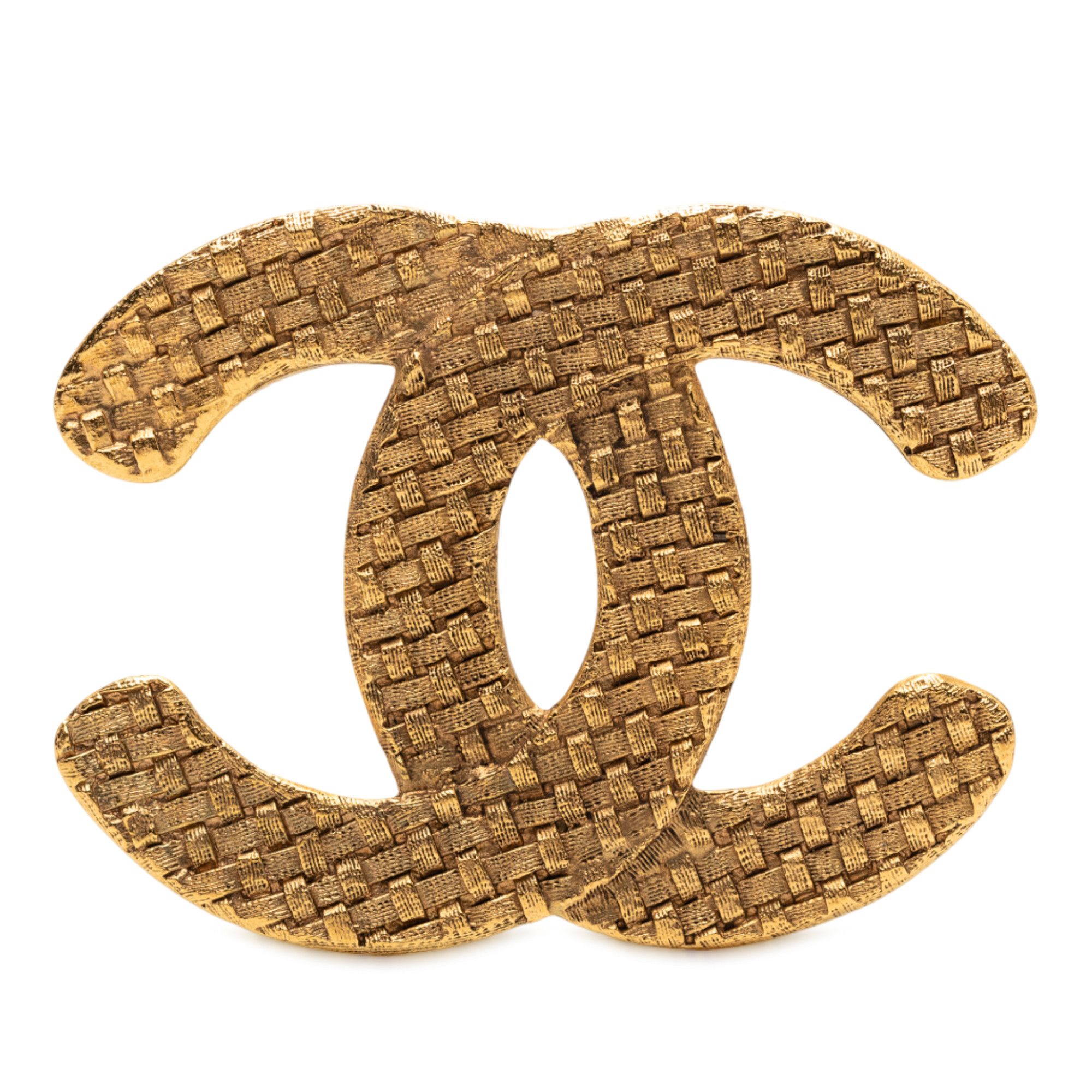 Chanel CC Gold Plated Woven Brooch
