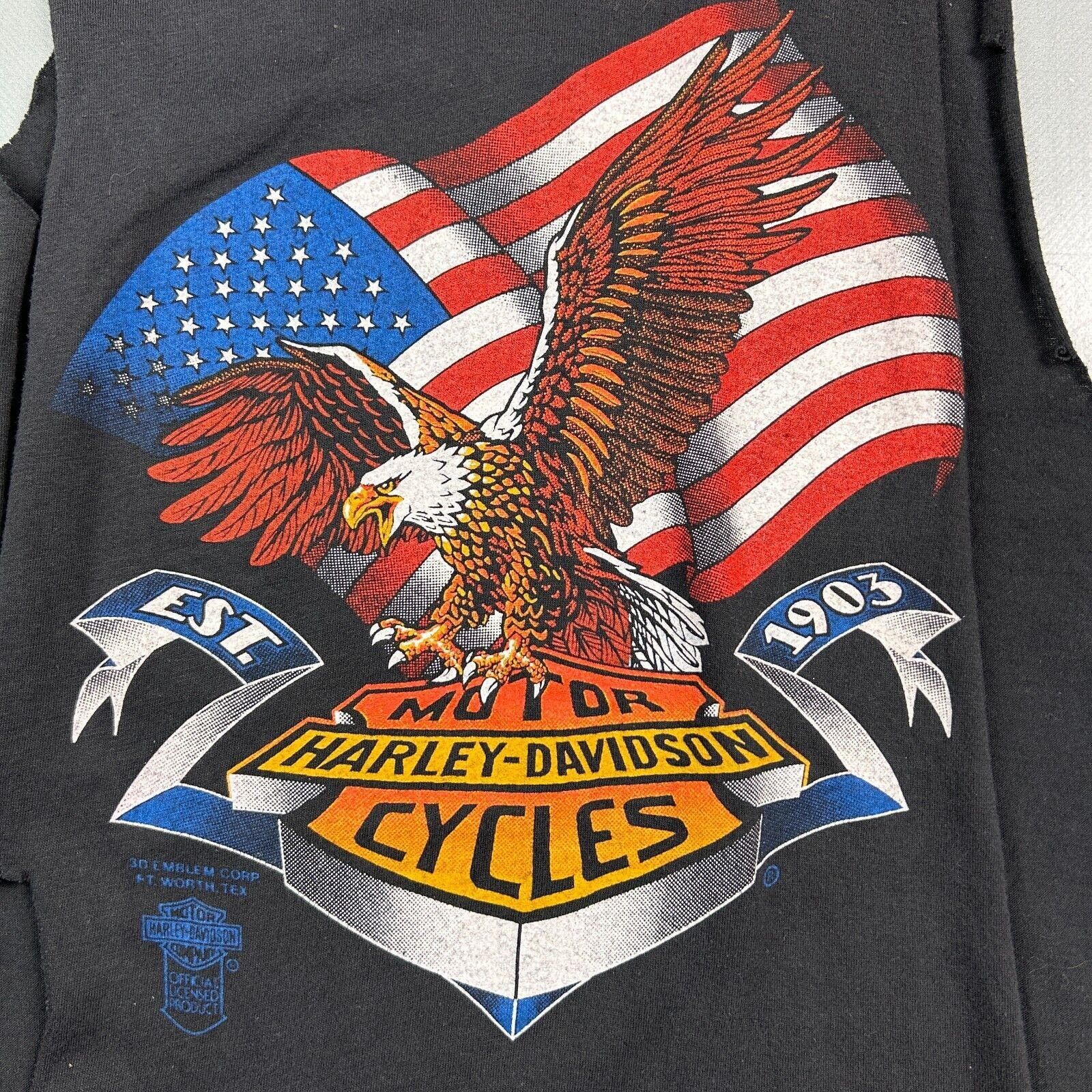 Harley Davidson VINTAGE 90s | Harley Davidson 3D Emblem Sleeveless T-Shirt S Size US S / EU 44-46 / 1 - 3 Thumbnail