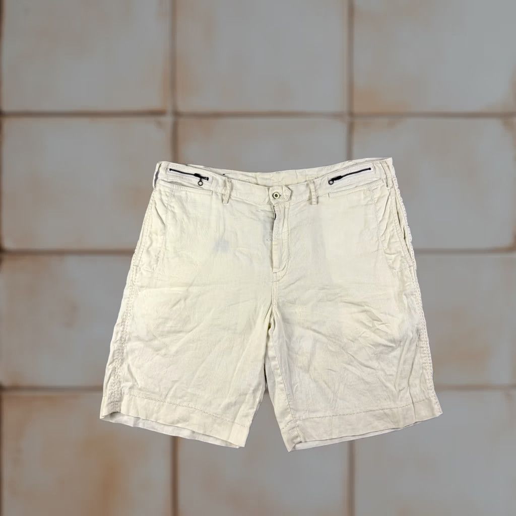 Polo Ralph Lauren VINTAGE Polo Ralph Lauren Chino Shorts Men 38 White Linen Silk Blend Chain Zip Shirt? Size US M / EU 48-50 / 2 - 1 Thumbnail