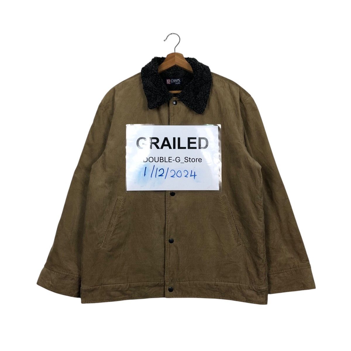 Ralph Lauren 📌Vintage Trucker Corduroy Jacket Chaps Ralph Lauren Sherpa Size US L / EU 52-54 / 3 - 1 Thumbnail