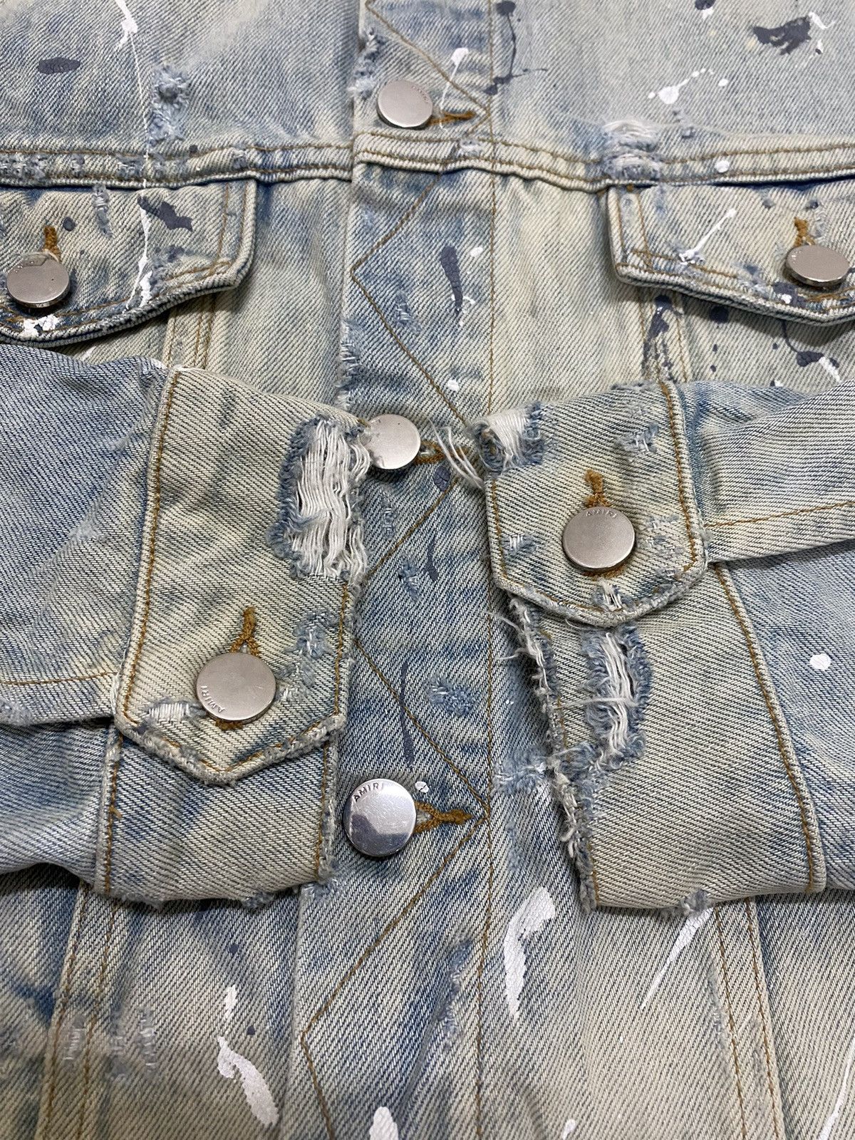 Amiri Amiri Destroy Trucker Denim Jacket Size US M / EU 48-50 / 2 - 15 Thumbnail