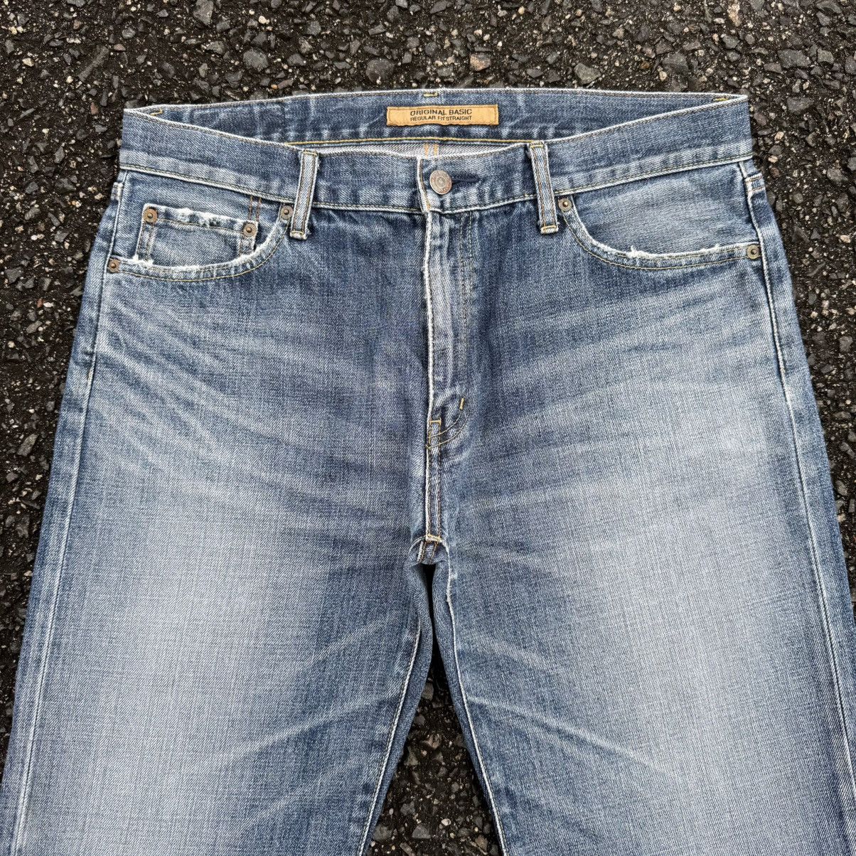 Japanese Brand Vintage Japanese straight faded jean denim pants Size US 35 - 3 Thumbnail