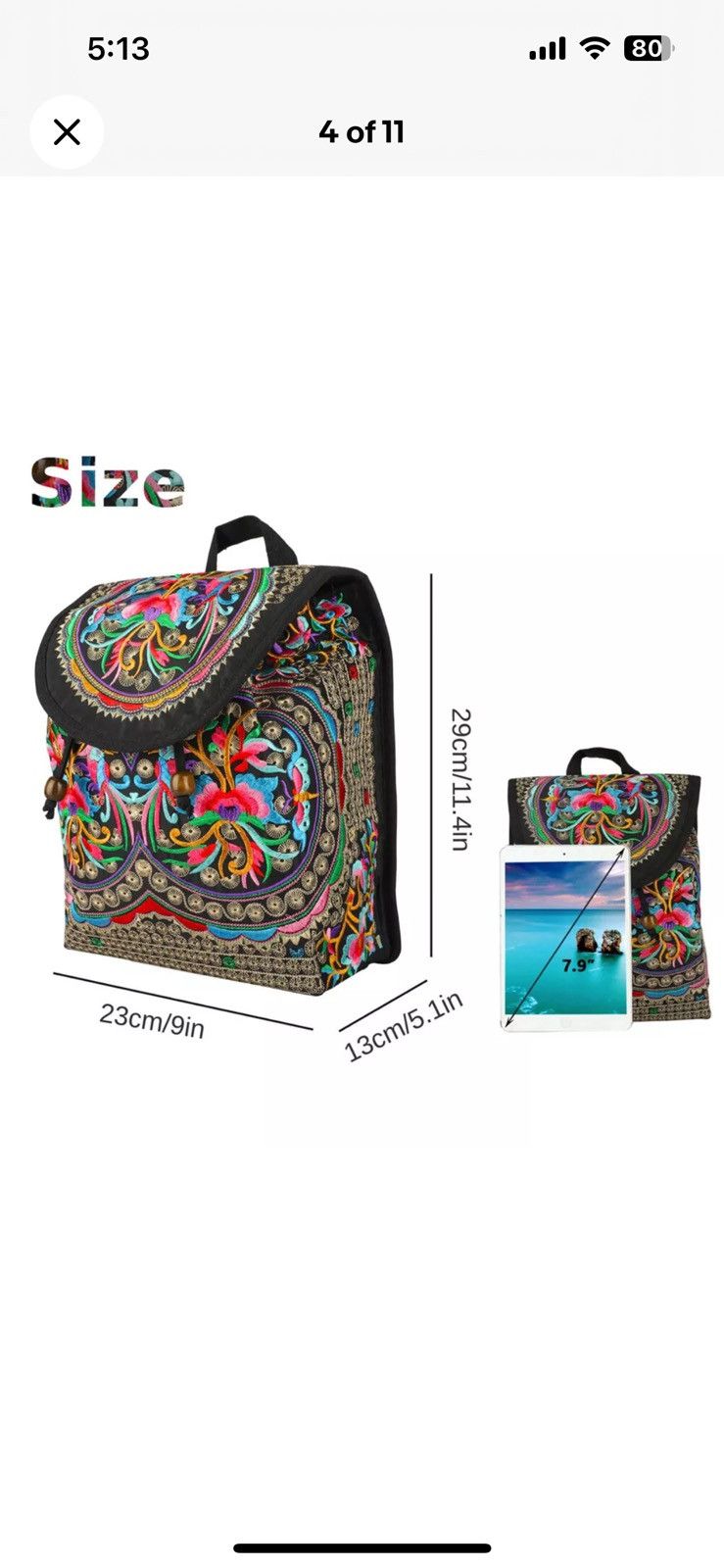 Other Women's Handmade Mini Backpack Purse – Adjustable Travel Bag Size ONE SIZE - 5 Thumbnail