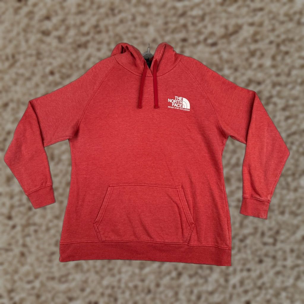 The North Face The North Face Hoodie Womens XL Red Heather Pullover Cotton Blend Logo Pocket Size XL / US 12-14 / IT 48-50 - 1 Thumbnail