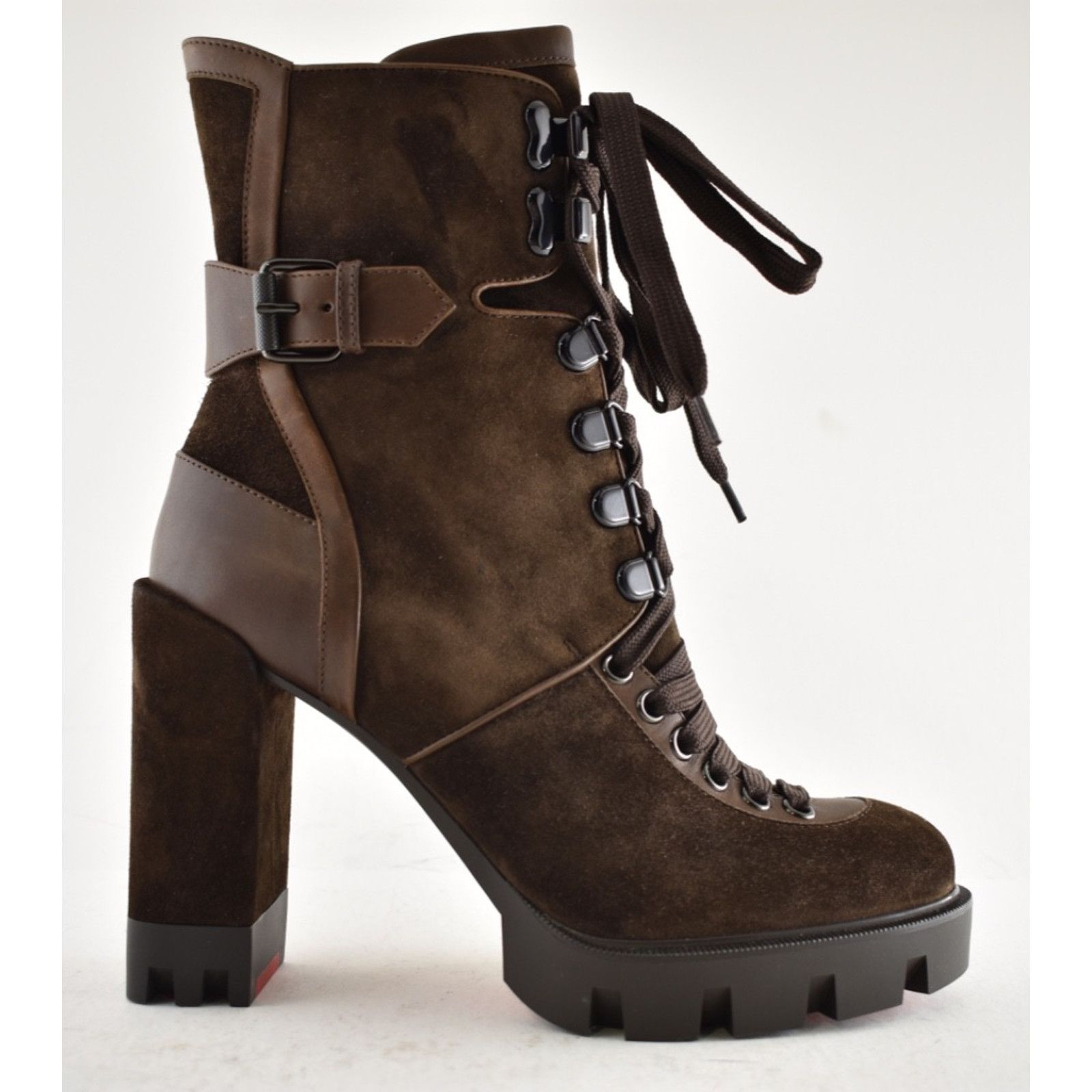 Christian Louboutin Christian Louboutin Macademia 100 Brown Platform Block Size US 7 / IT 37 - 2 Thumbnail