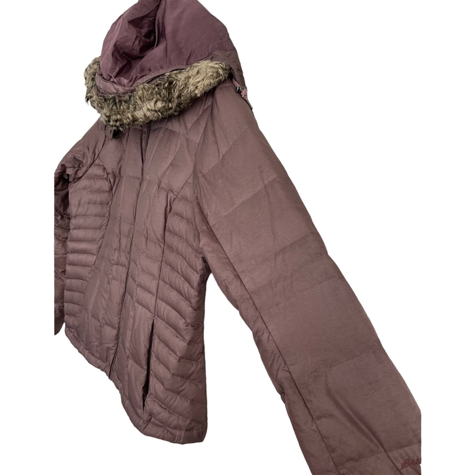Eddie Bauer Eddie Bauer Premium Goose Down Quilted Jacket Fur Hood MAUVE Size XL / US 12-14 / IT 48-50 - 3 Thumbnail