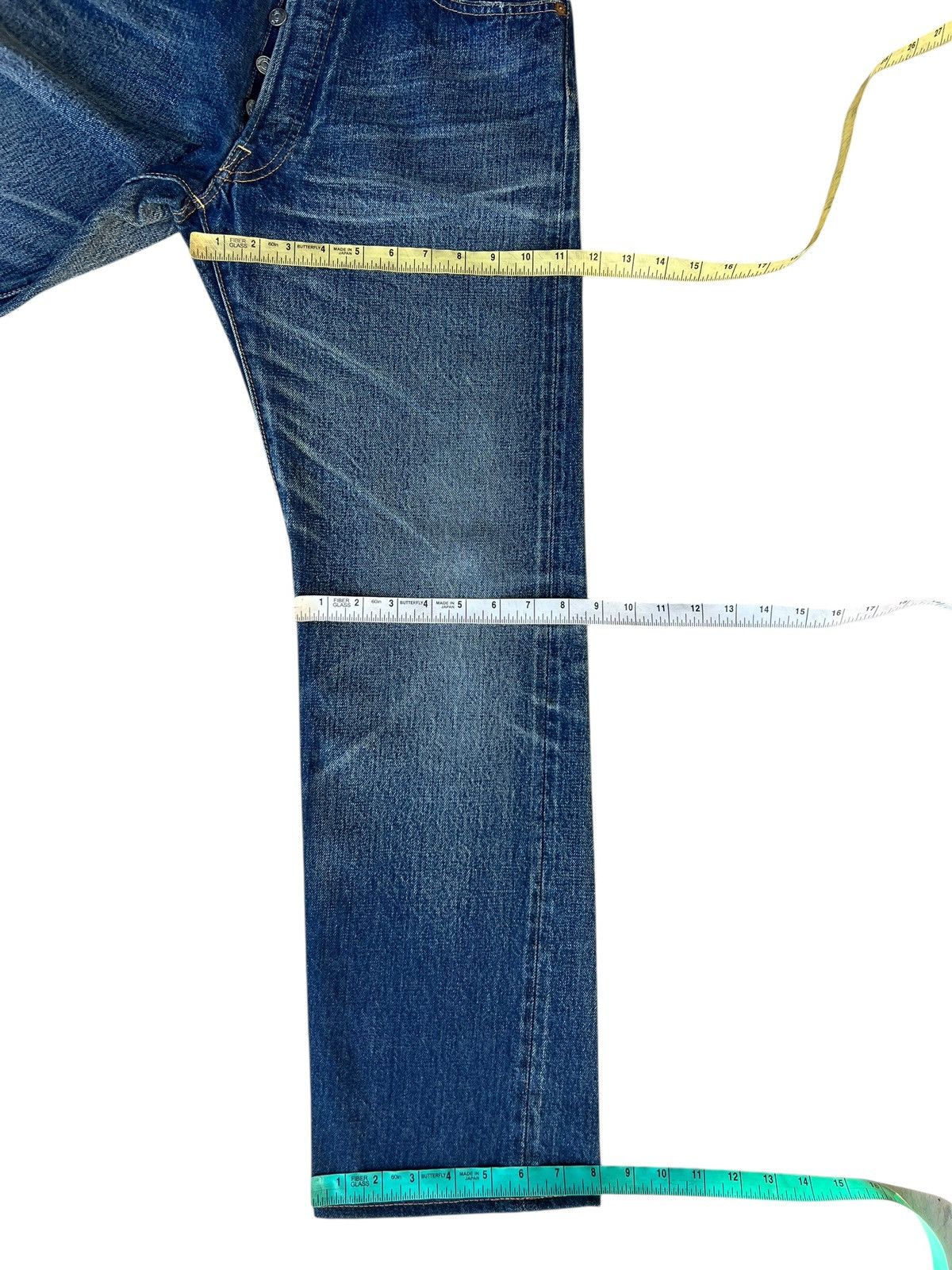 Denime Vintage DENIME Japan Jerky Patch Fade Denim Selvedge Jeans Size US 31 - 5 Thumbnail