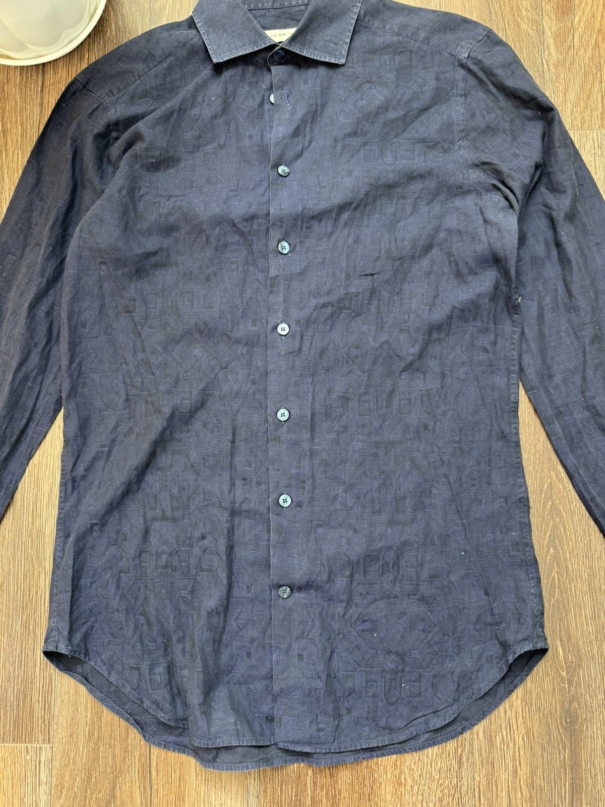 Etro Etro men's 39 classic navy blue long sleeve button up shirt Size US M / EU 48-50 / 2 - 6 Thumbnail