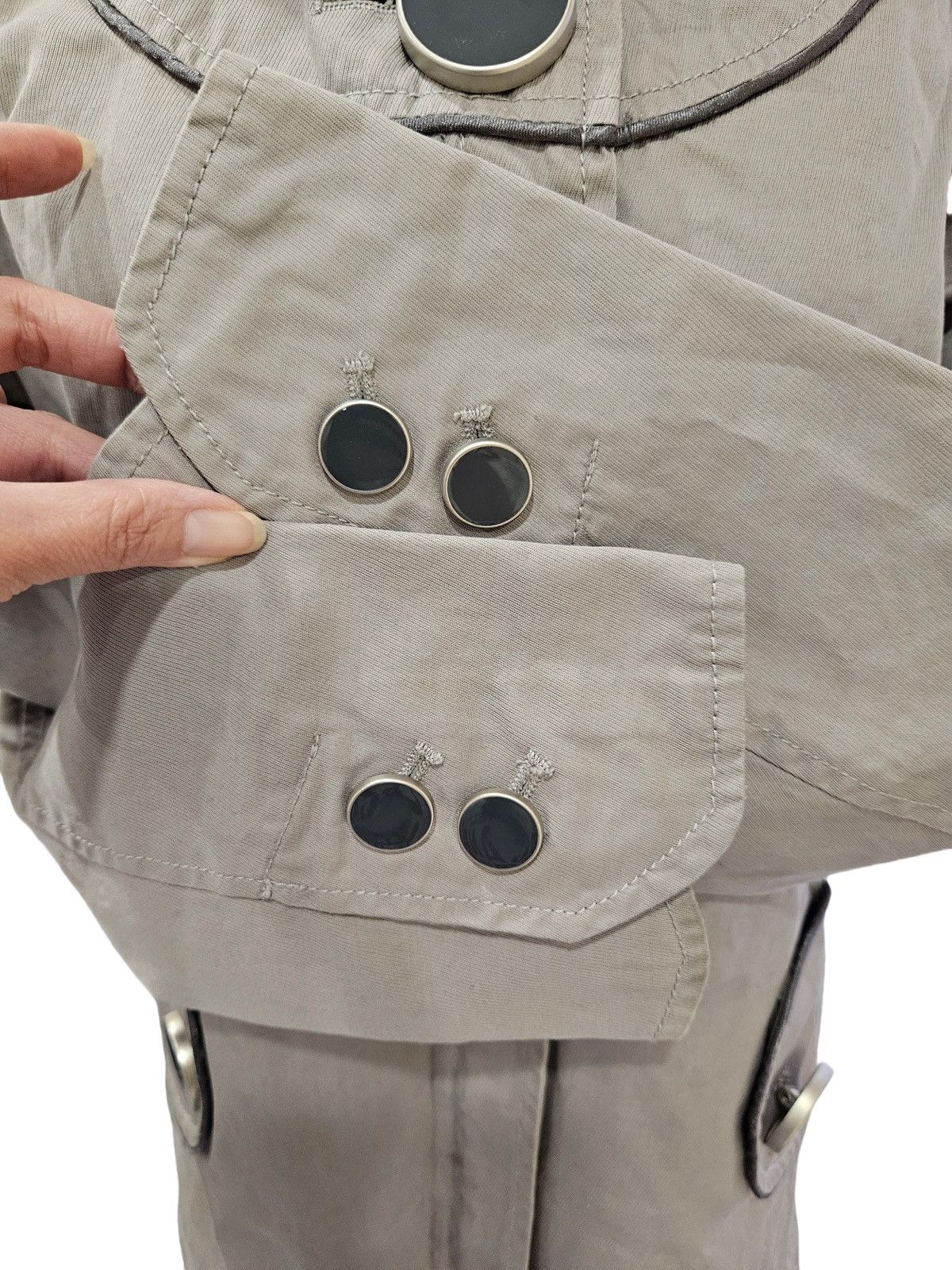 Designer × Soia & Kyo × Vintage SOIA & KYO Gray Adjustable Large Lapels Coat Size L / US 10 / IT 46 - 13 Thumbnail