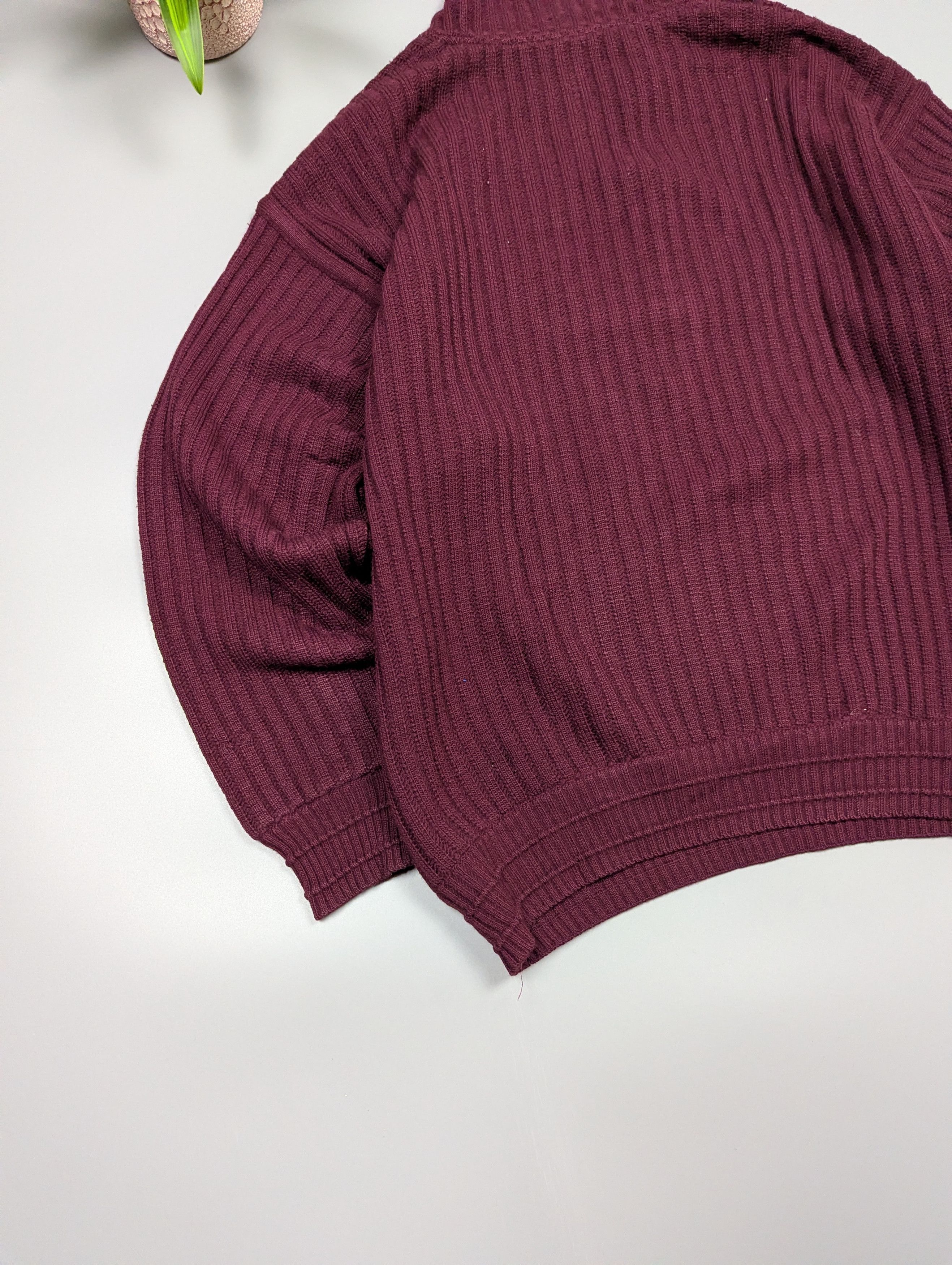 Carlo Colucci Rare 80s Carlo Colucci Germany Wool Sweater Deep Burgundy Size US L / EU 52-54 / 3 - 11 Thumbnail