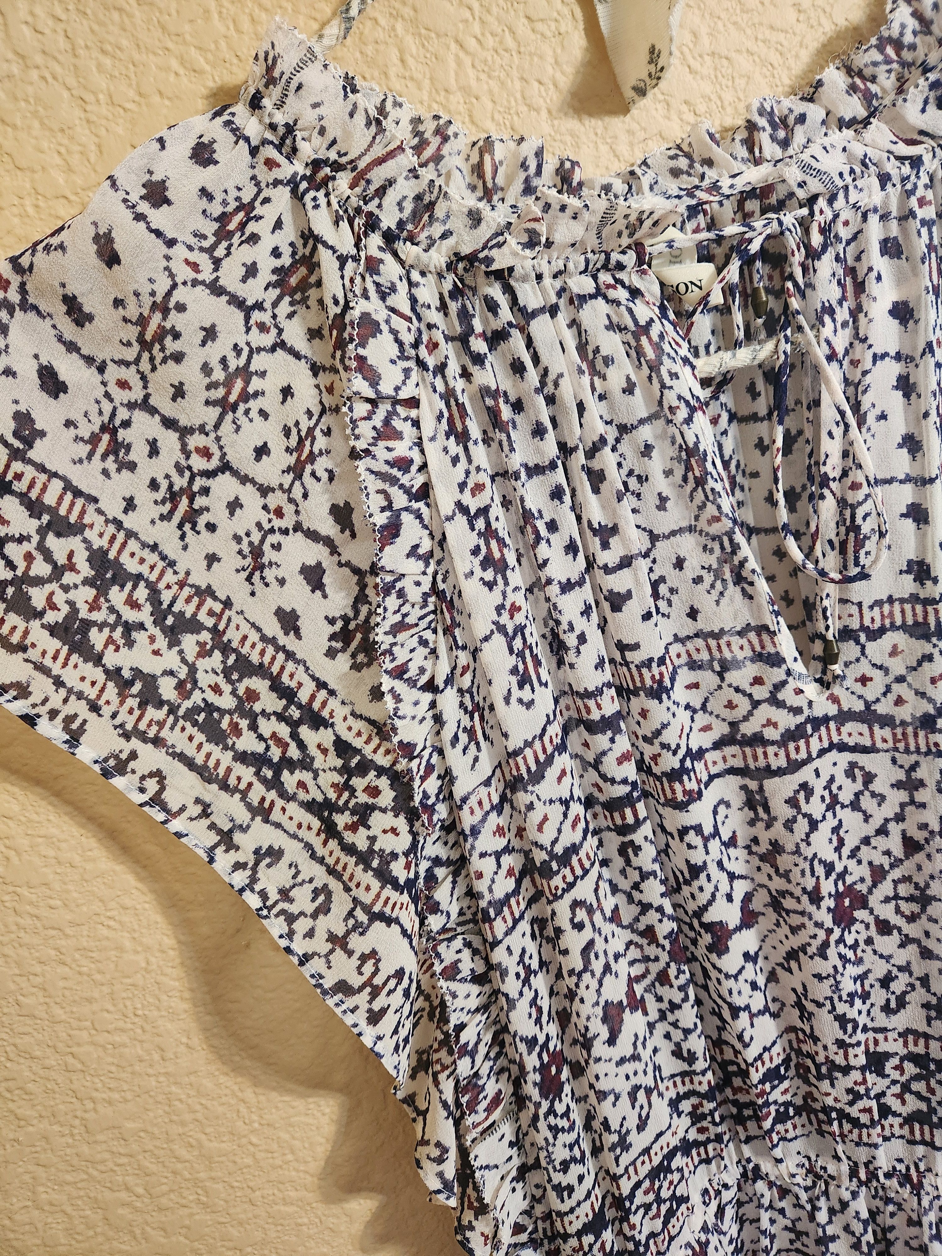 Ulla Johnson ULLA JOHNSON Silk Chiffon Boho Chic FARRAH DRESS 2 XS Size XS / US 0-2 / IT 36-38 - 4 Thumbnail
