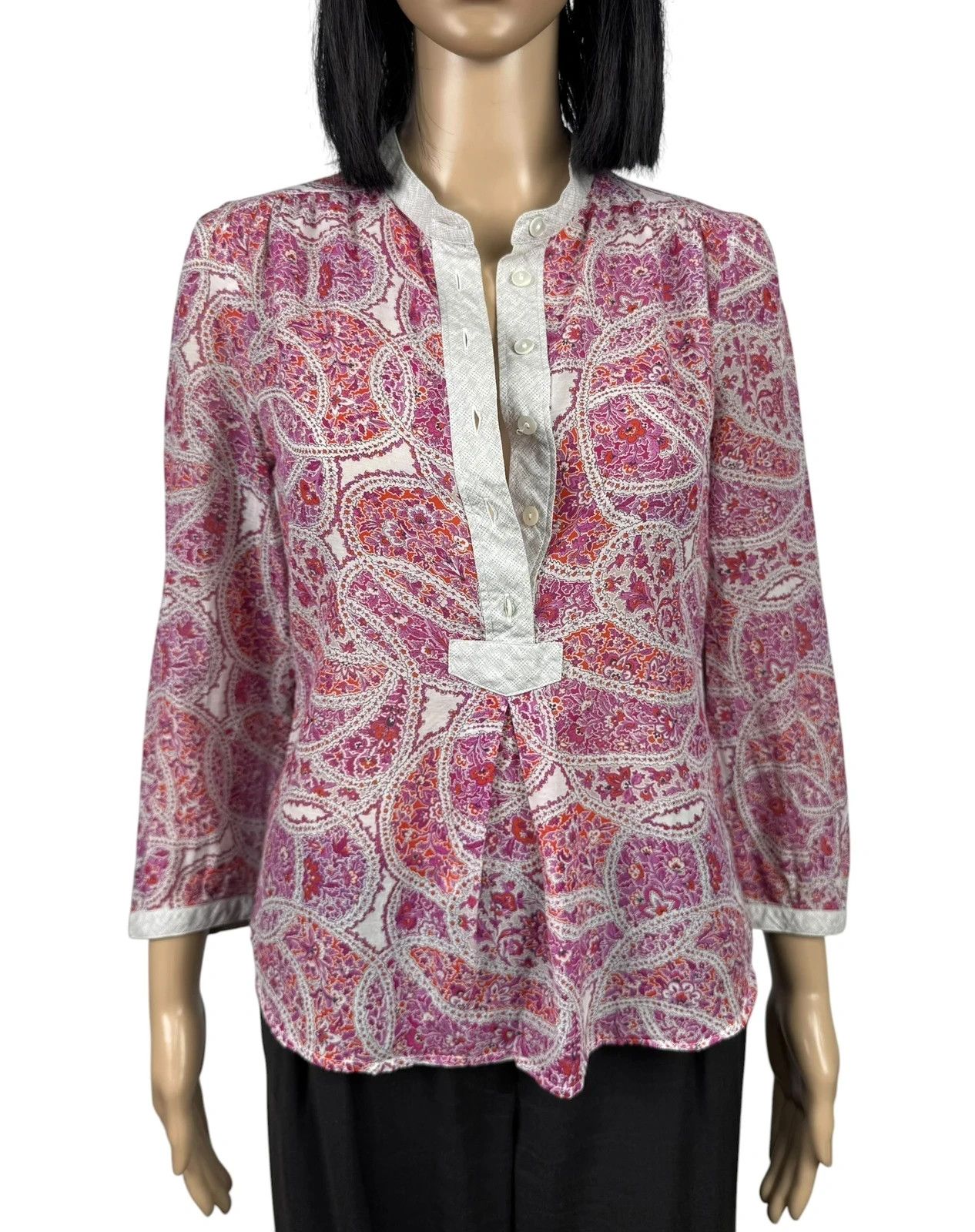 Other Brora Printed Blouse Cotton Silk size 10 Size M / US 6-8 / IT 42-44 - 8 Thumbnail