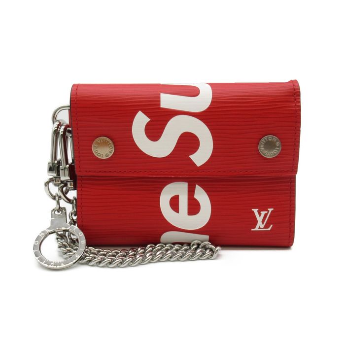 Louis Vuitton X Supreme Chain Wallet In Epi Leather in Red for Men