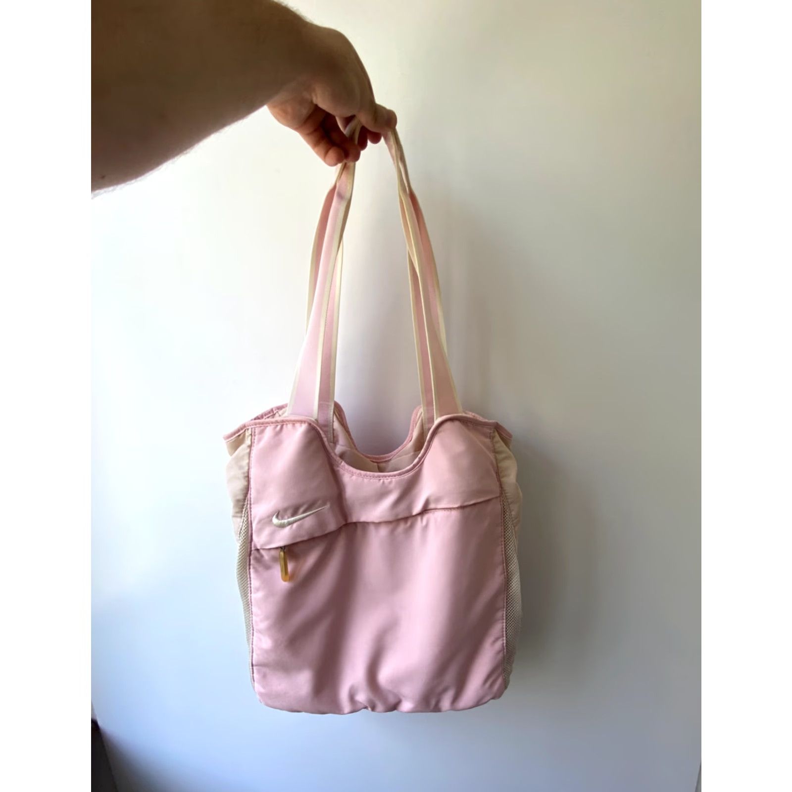 Nike VINTAGE Nike SWOOSH PINK BAG OS Mens Womens 90s Leather Nylon? Size ONE SIZE - 2 Thumbnail