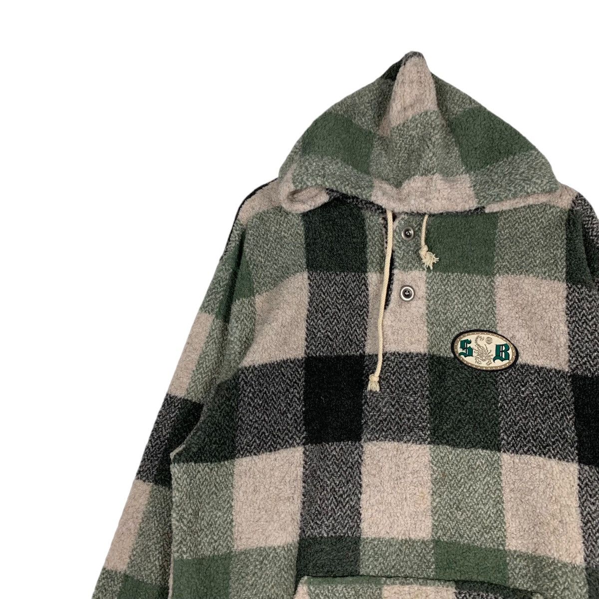 Vintage SCORPION BAY Checked Half Button Pullover Hoodies #1399-C63 Size US M / EU 48-50 / 2 - 6 Thumbnail