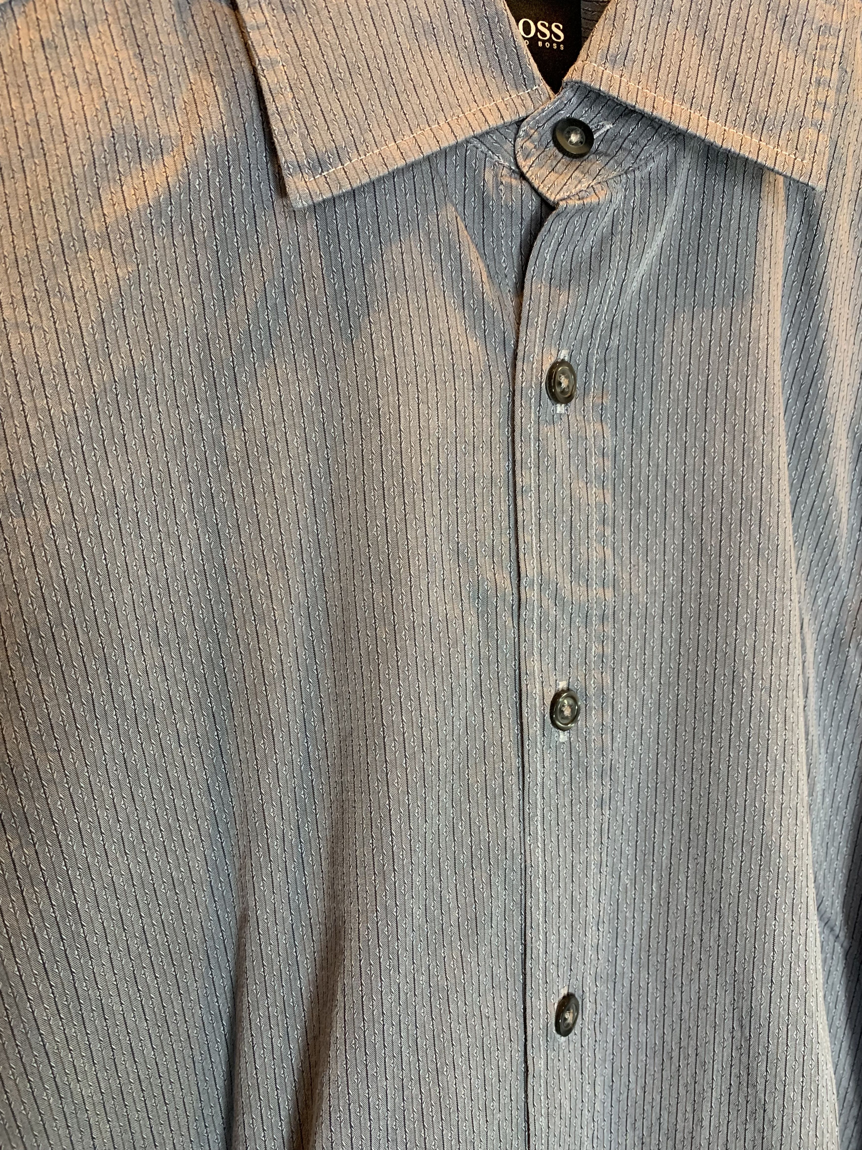 Hugo Boss *RARE* Vintage Hugo Boss Pattern Knit Button-Up Cotton Shirt Size US L / EU 52-54 / 3 - 3 Thumbnail