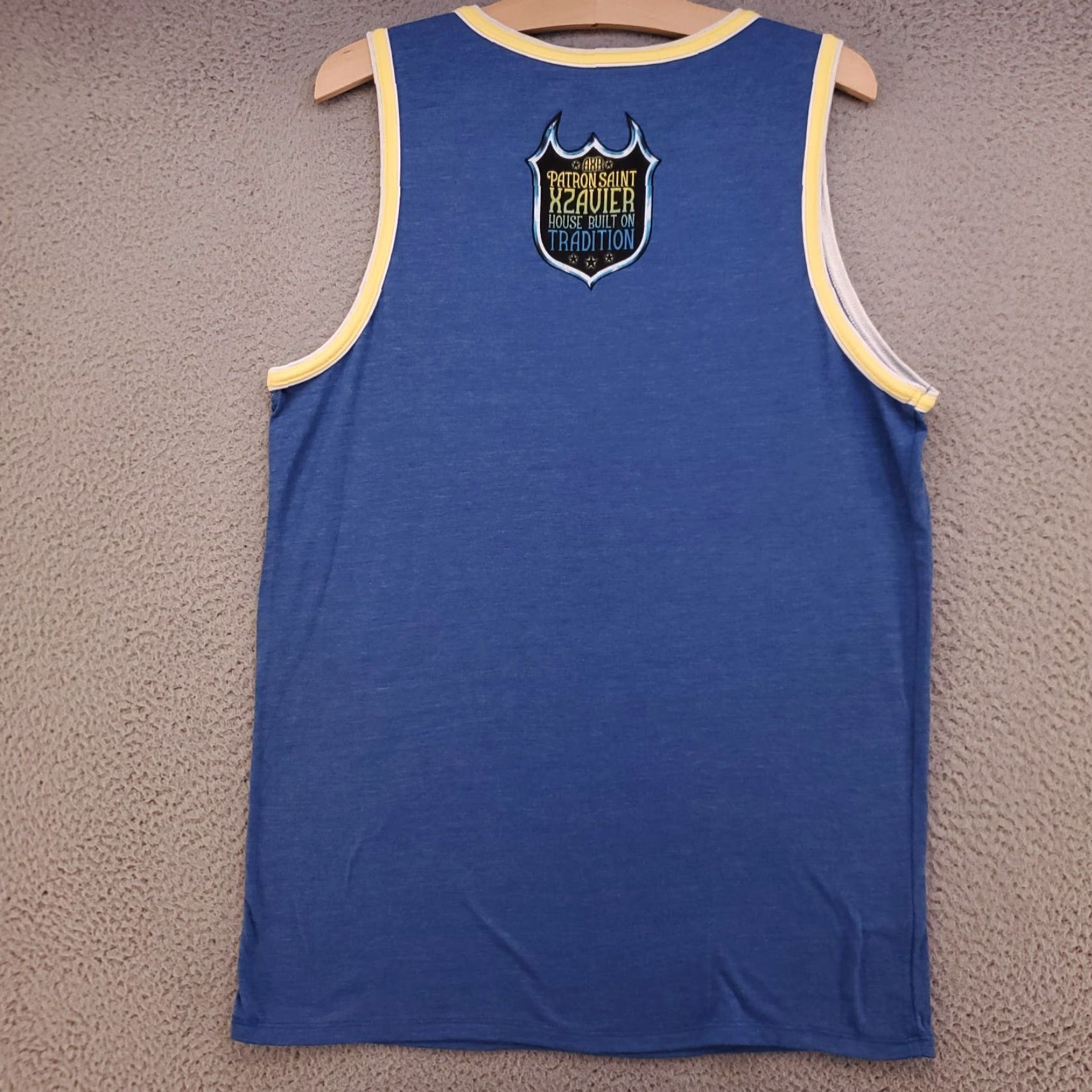 Vintage Xzavier AXR Muscle Shirt Mens XL Tank Top Blue Y2K Patrion Saint Spellout Cross Size US XL / EU 56 / 4 - 6 Thumbnail