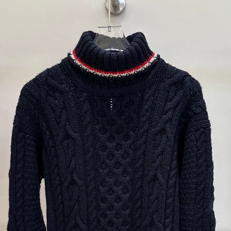 Thom Browne Thom Browne size4 Knitted sweater with high collar and wool Size US XL / EU 56 / 4 - 3 Thumbnail
