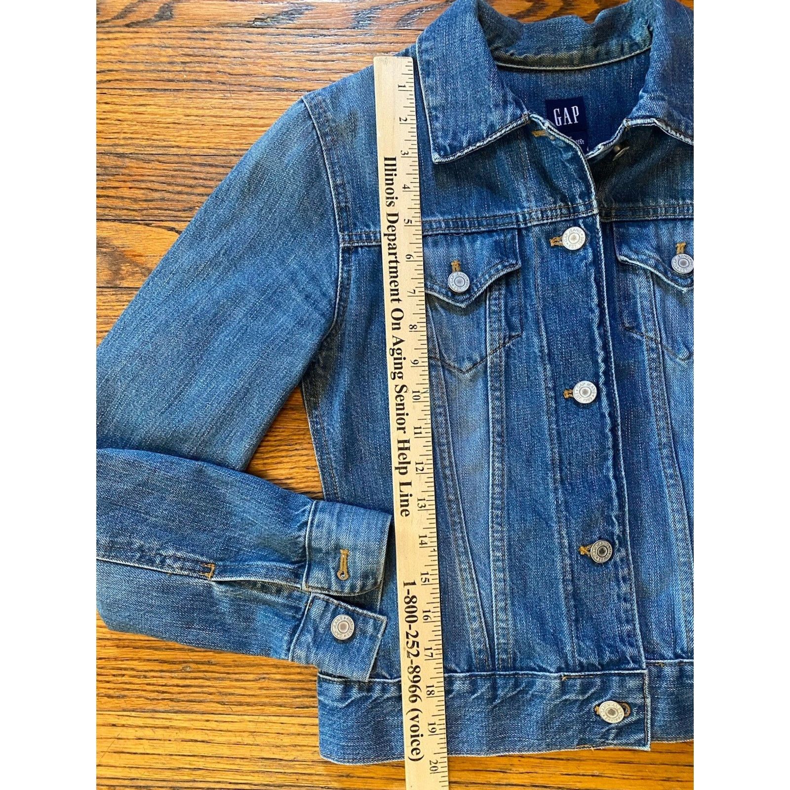 Gap Gap Denim Jacket Womens XS Blue Cotton Blend Button Pockets Size XS / US 0-2 / IT 36-38 - 5 Thumbnail
