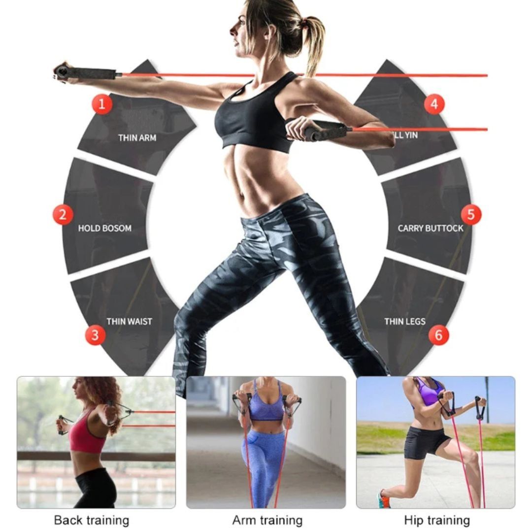 Other Resistance Bands Set 11-Piece Full Body Home Workout Kit Size ONE SIZE - 6 Thumbnail