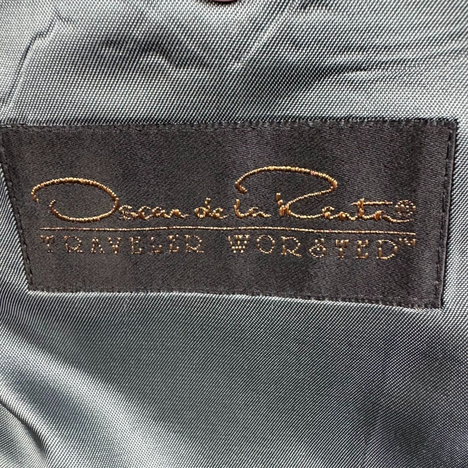 Oscar De La Renta Oscar de la Renta Blazer Jacket Wool 2-Button Gray 46R Mens Regular Notch Lapel Vintage: No Size 46R - 4 Thumbnail
