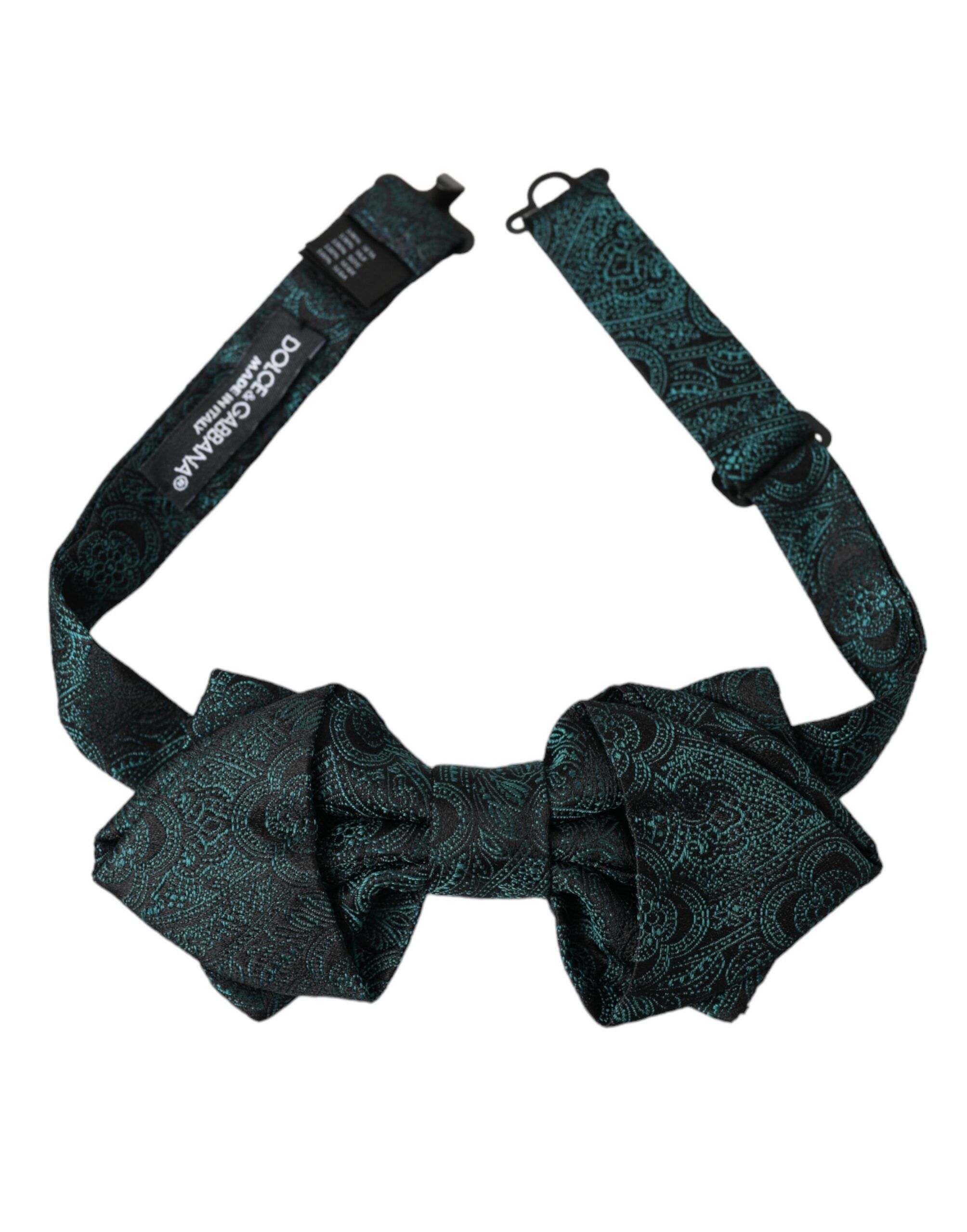 Dolce & Gabbana Green Bandana Silk Adjustable Neck Bow Men's Tie Size ONE SIZE - 1 Thumbnail