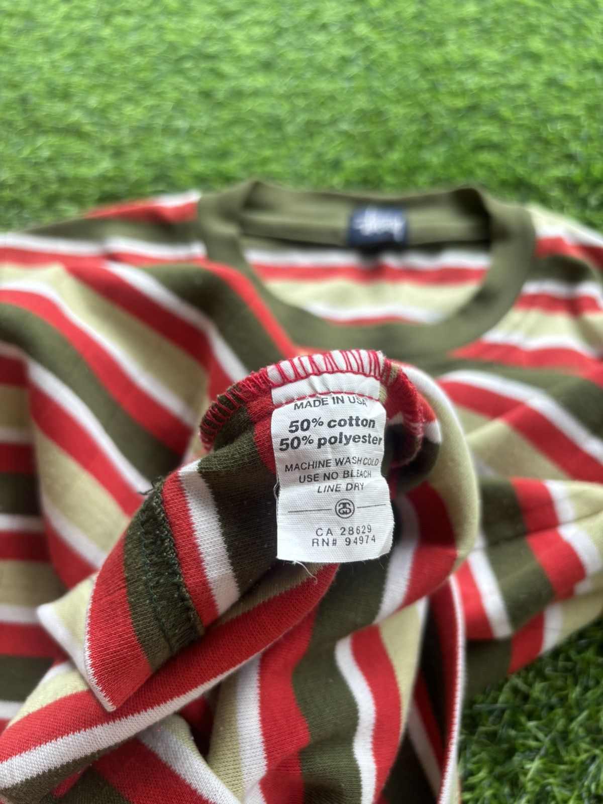 Stussy Vintage Stussy Tom tom Stripe Pocket Tshirt Size US L / EU 52-54 / 3 - 6 Thumbnail