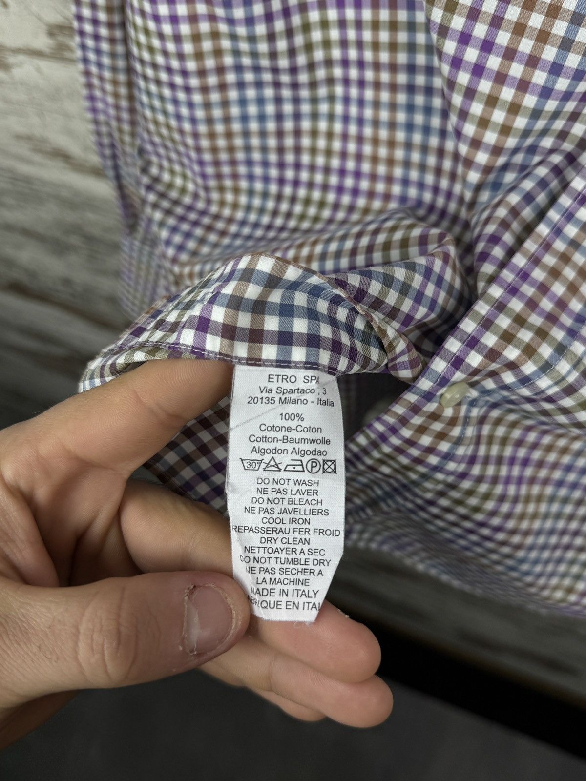 Etro Mens Vintage Etro Milano 42 shirts button up size L checked Size US L / EU 52-54 / 3 - 8 Thumbnail