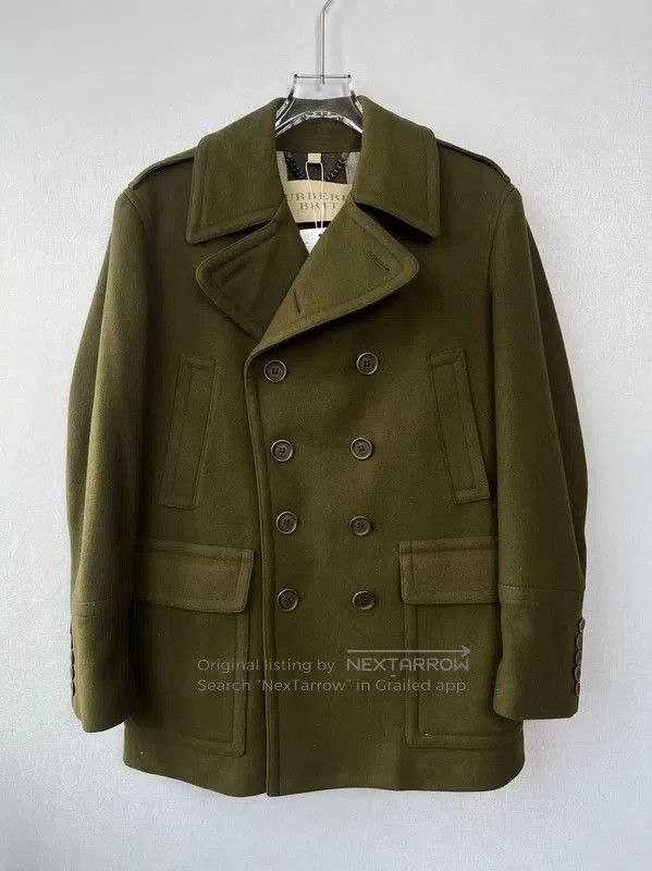 Burberry Burberry Green Wool Long Coat for Women. Size L / US 10 / IT 46 - 1 Thumbnail