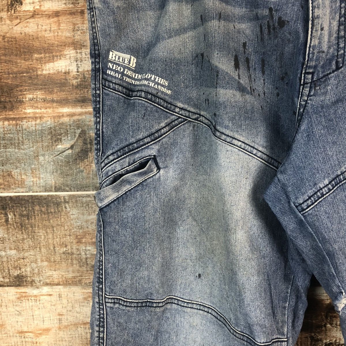 Japanese Brand DL Blue B Cargo Multipocket Blue Pants #C290 Size US 33 - 9 Thumbnail