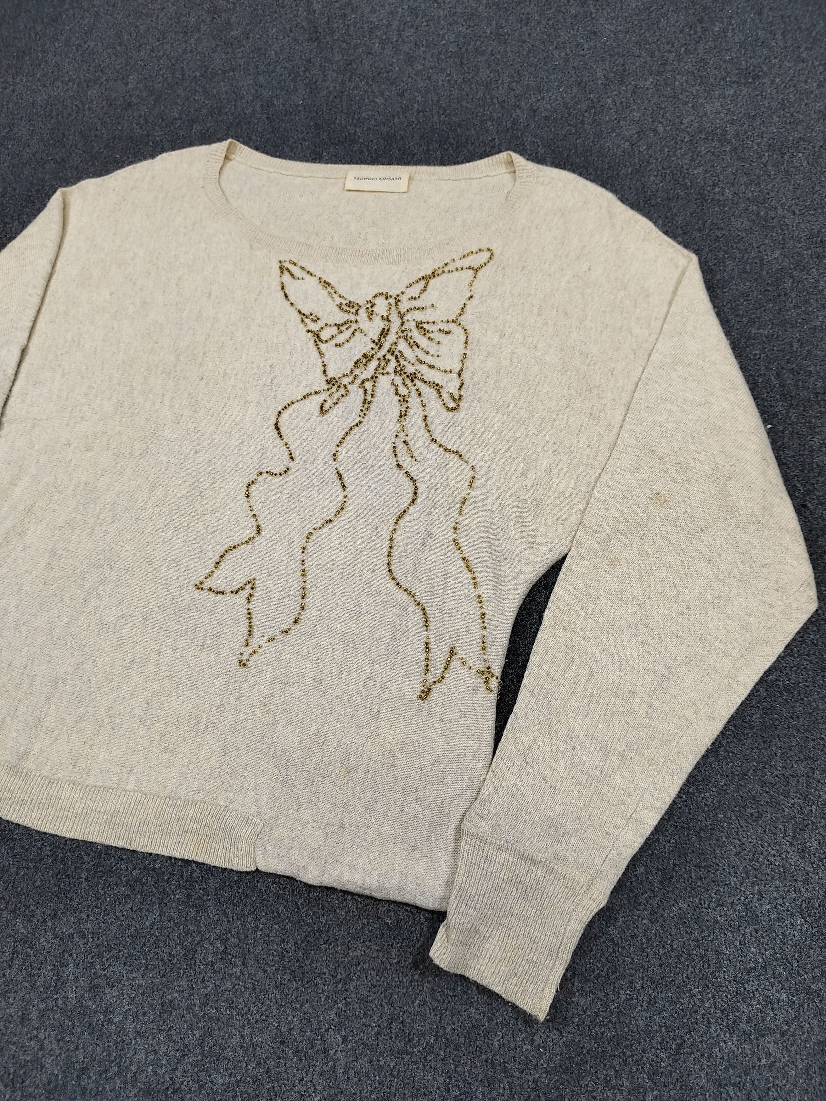 Tsumori Chisato 🇯🇵 Tsumori Chisato 🇯🇵 Butterfly Beaded Knitted Sweater Size L / US 10 / IT 46 - 8 Thumbnail