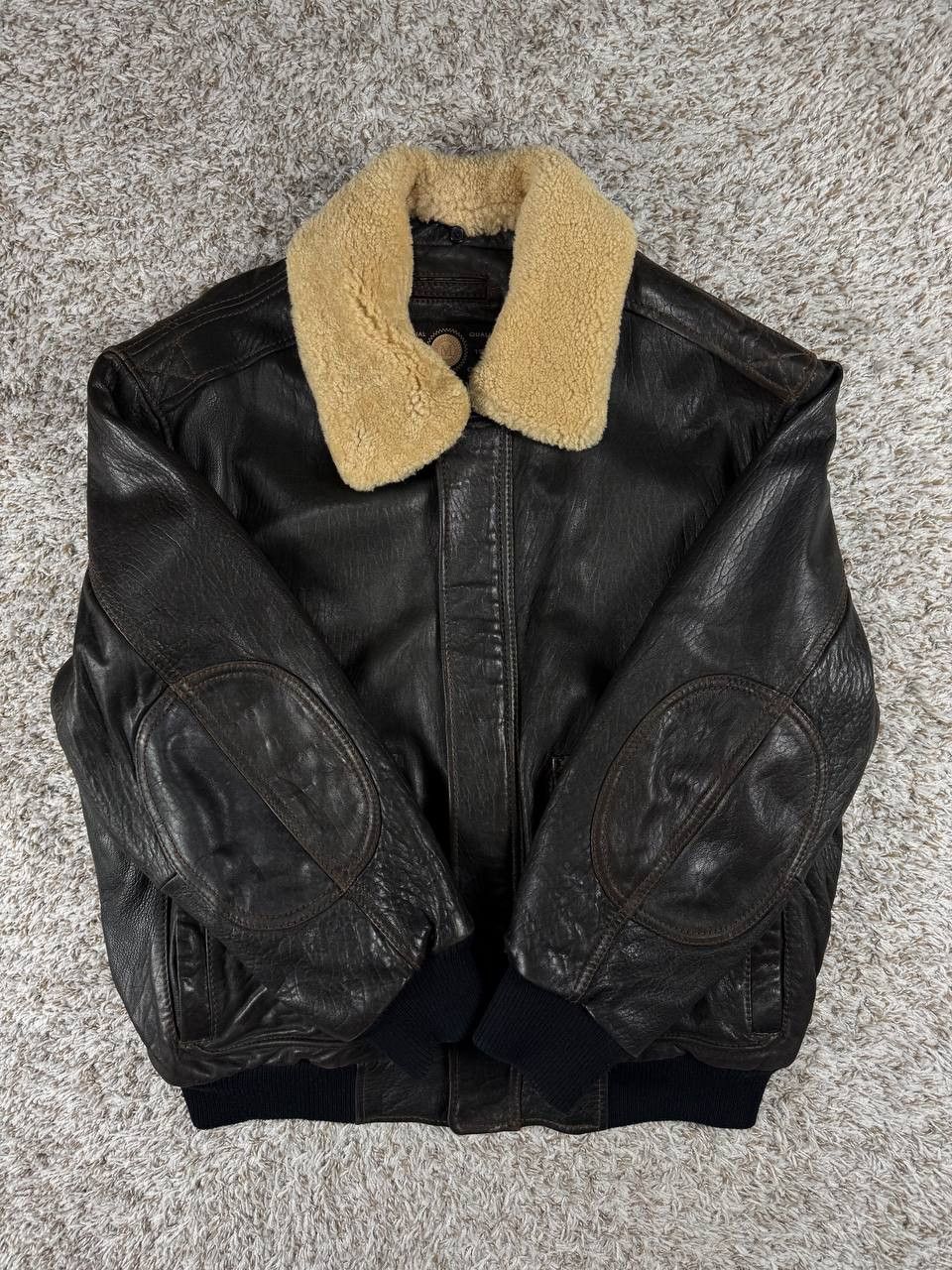 Andrew Marc 2005 Marc New York Leather Bomber Jacket Shearling Collar Size US XL / EU 56 / 4 - 5 Thumbnail