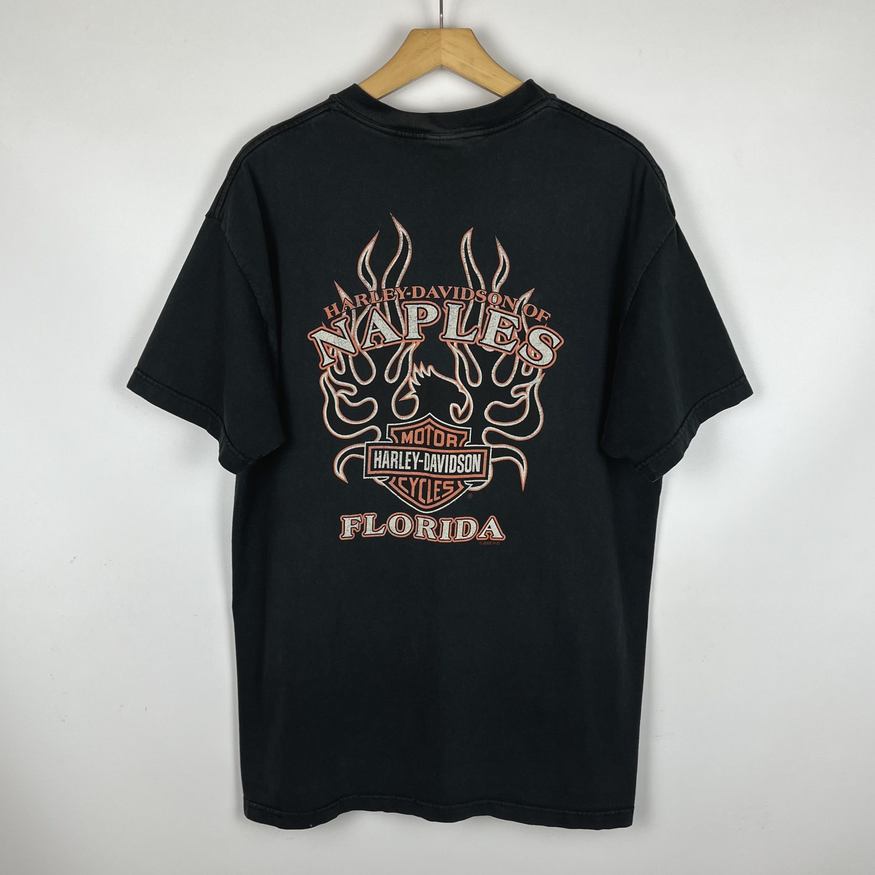 Harley Davidson Vintage Harley Davidson Flame Skull Florida T Shirt 2002 Size US L / EU 52-54 / 3 - 14 Thumbnail