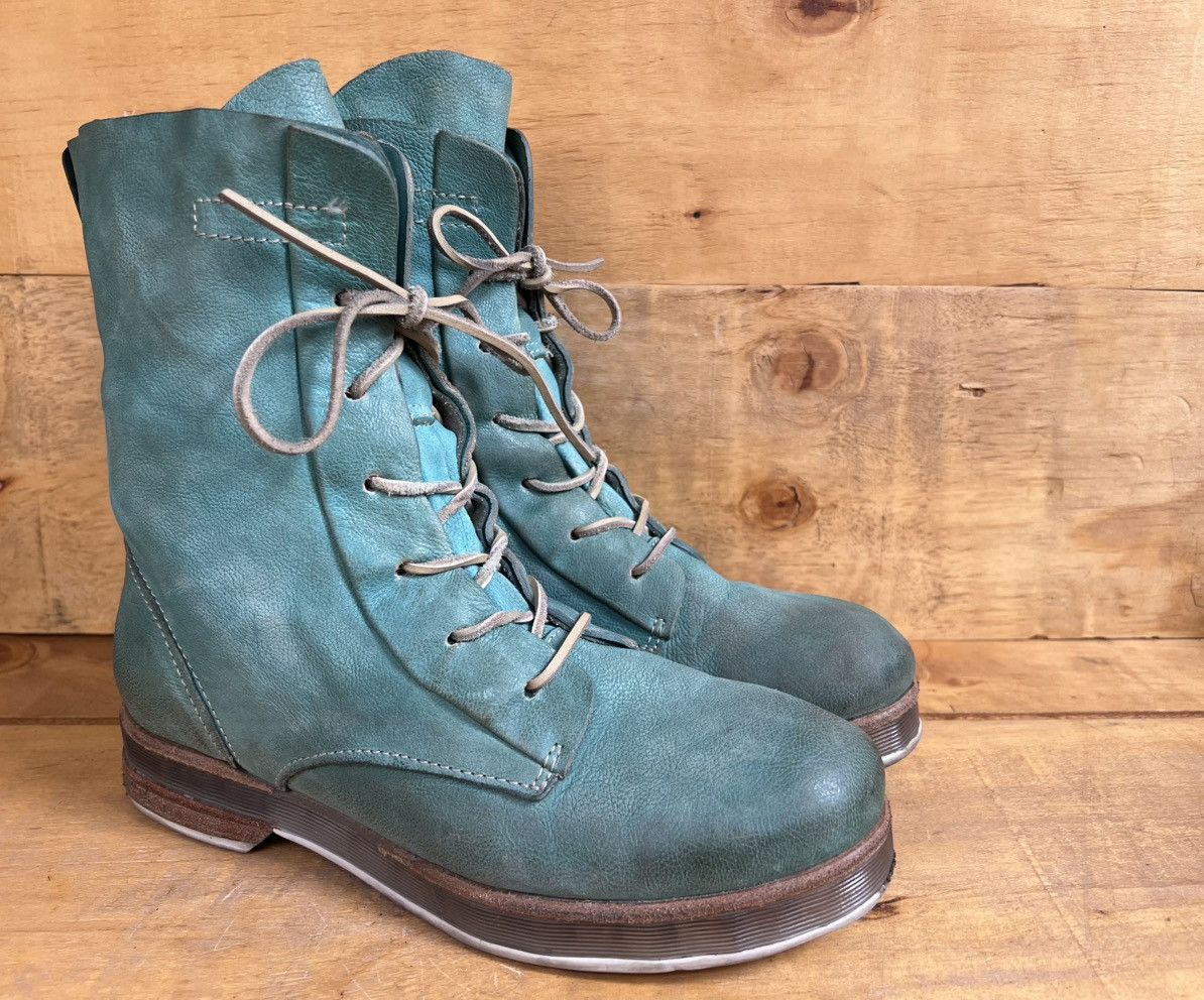 A.S.98 Airstep AS98 Green Leather Biker Ankle Boots Size US 10 / IT 40 - 6 Thumbnail
