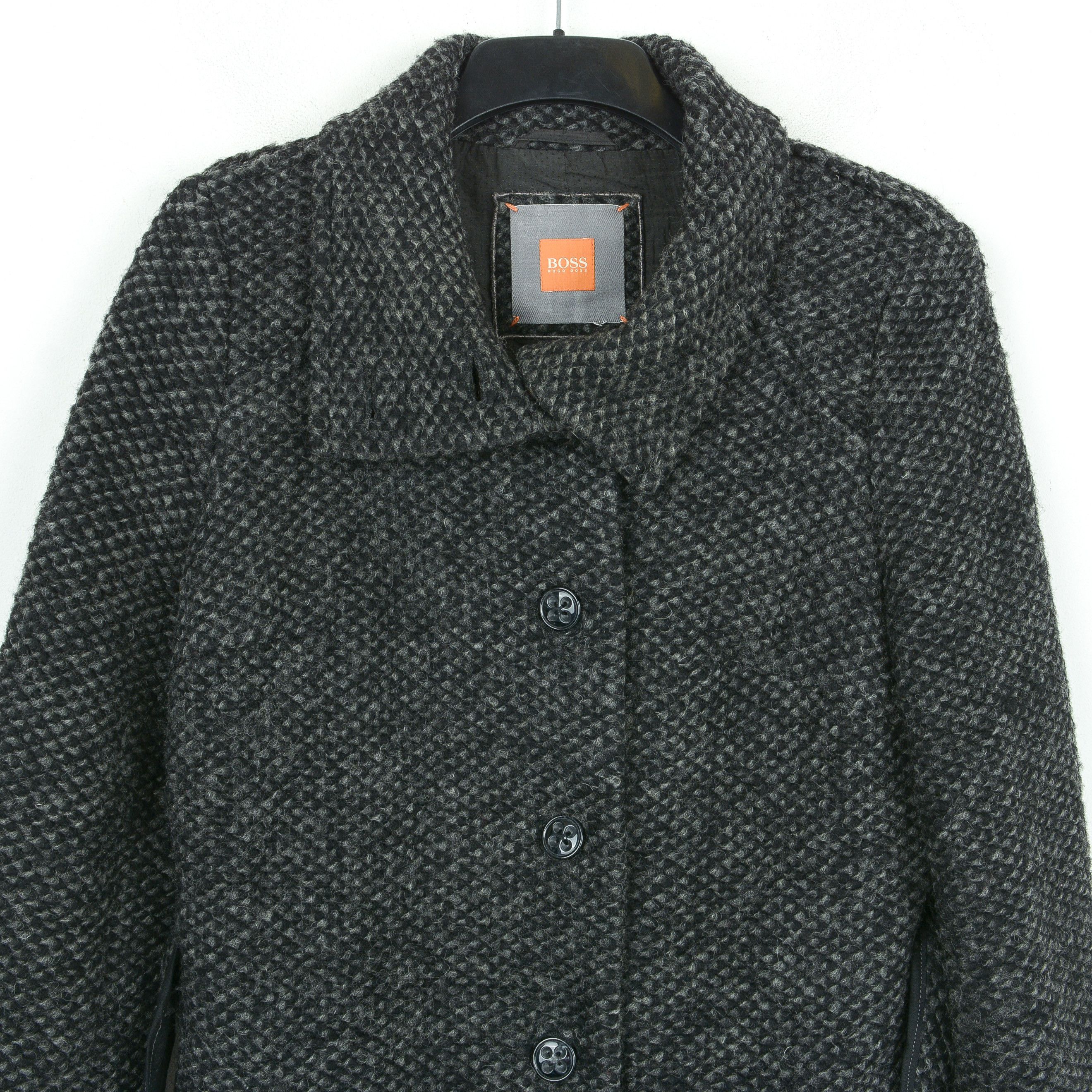 Hugo × Hugo Boss L Wool Coat Overcoat Belted Jacket Button Up Midi Outerwear Size L / US 10 / IT 46 - 5 Thumbnail