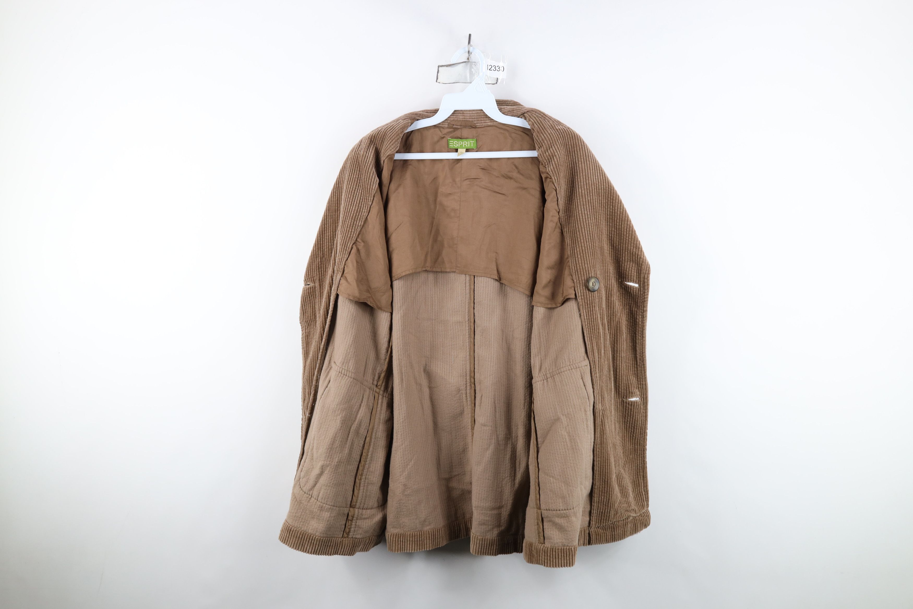 Esprit Vintage 90s Y2K Esprit Belted Corduroy Jacket Coat Brown Size S / US 4 / IT 40 - 10 Thumbnail