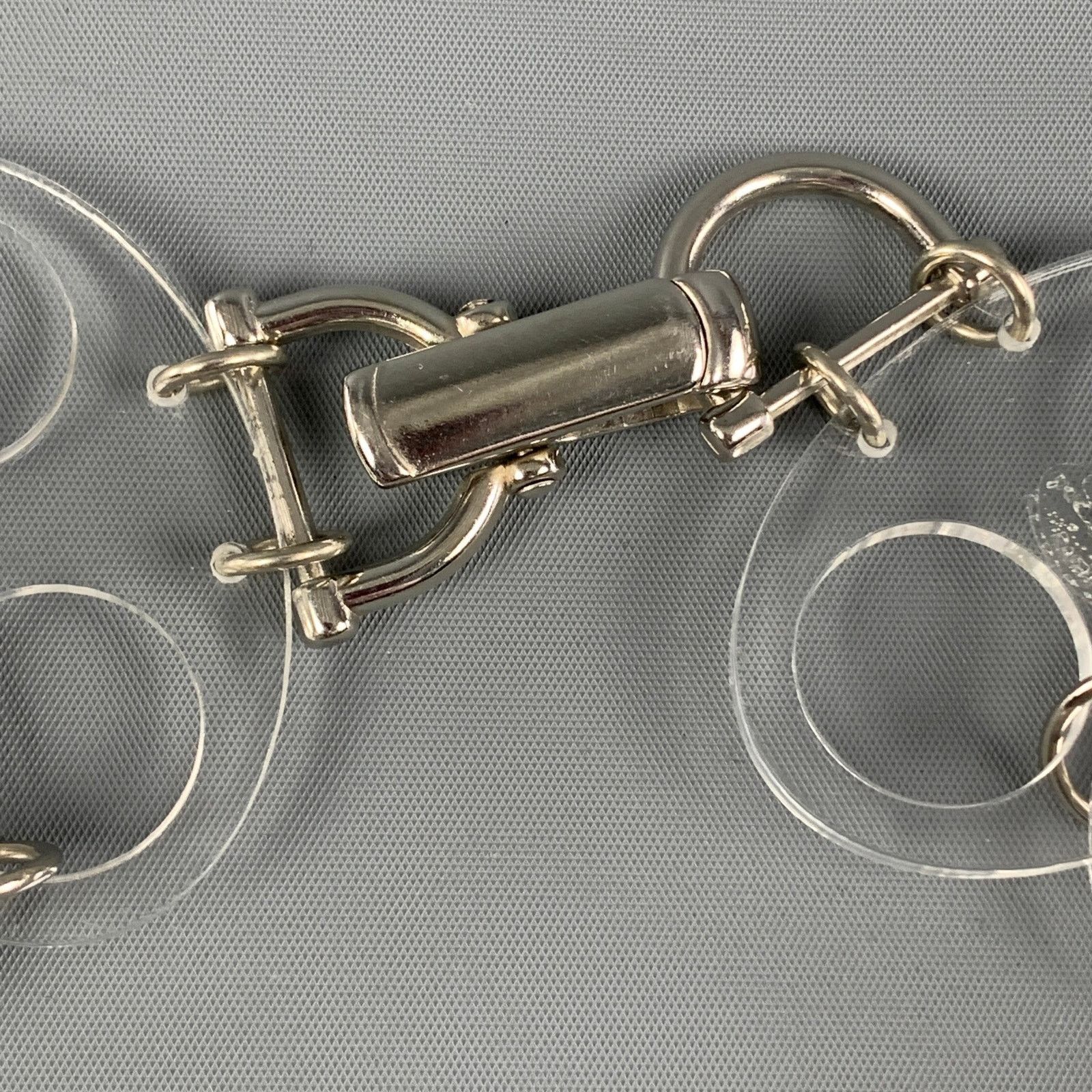 Paco Rabanne PACO RABANNE Clear Silver Link Lucite Ring Necklace Belt Size ONE SIZE - 3 Thumbnail