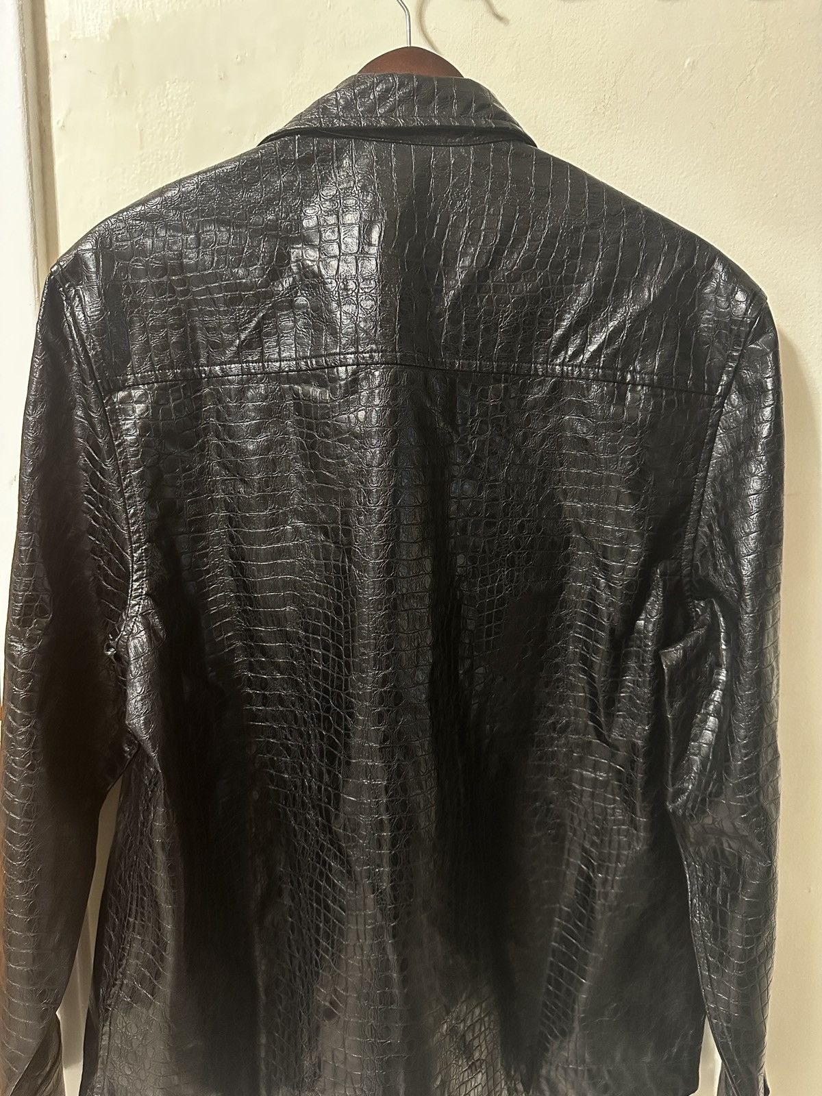 Asos ASOS CROC LEATHER PATTERN JACKET Size US L / EU 52-54 / 3 - 3 Thumbnail
