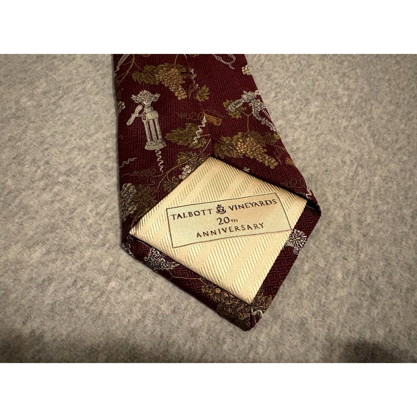 Robert Talbott Robert Talbott Silk Tie Vineyards 20th Anniversary Multicolor Wine 59 inches Men Tie Size ONE SIZE - 3 Thumbnail