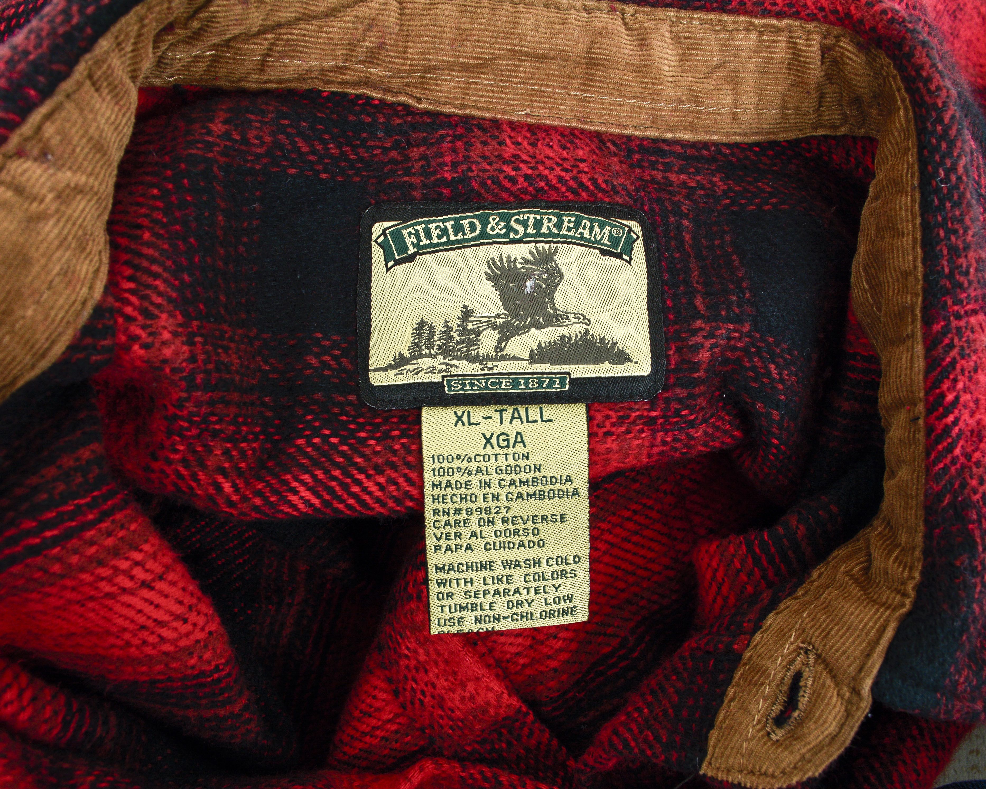 Field & Stream Flannel Cotton Button Up Over Shirt Long Sleeved Check Size US XL / EU 56 / 4 - 6 Thumbnail