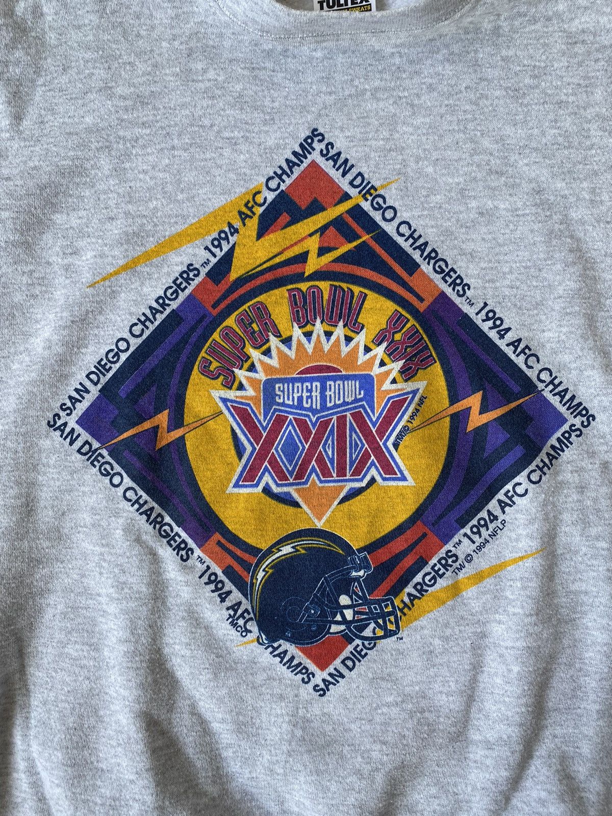 NFL × Tultex × Vintage Vintage 1994 San Diego Chargers Super Bowl XXIX Sweatshirt Size US L / EU 52-54 / 3 - 3 Thumbnail