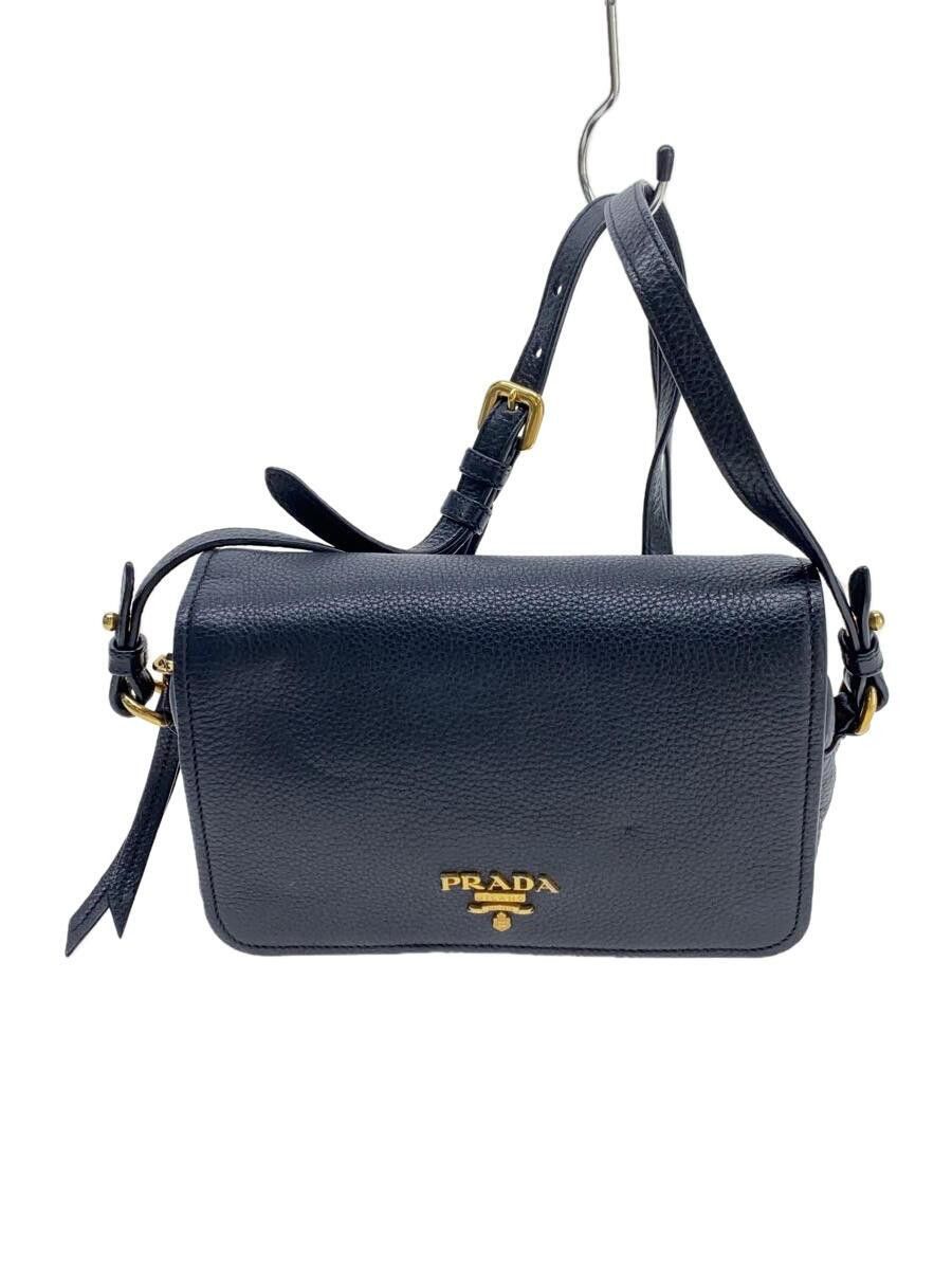 Prada Shoulder Bag Leather Black