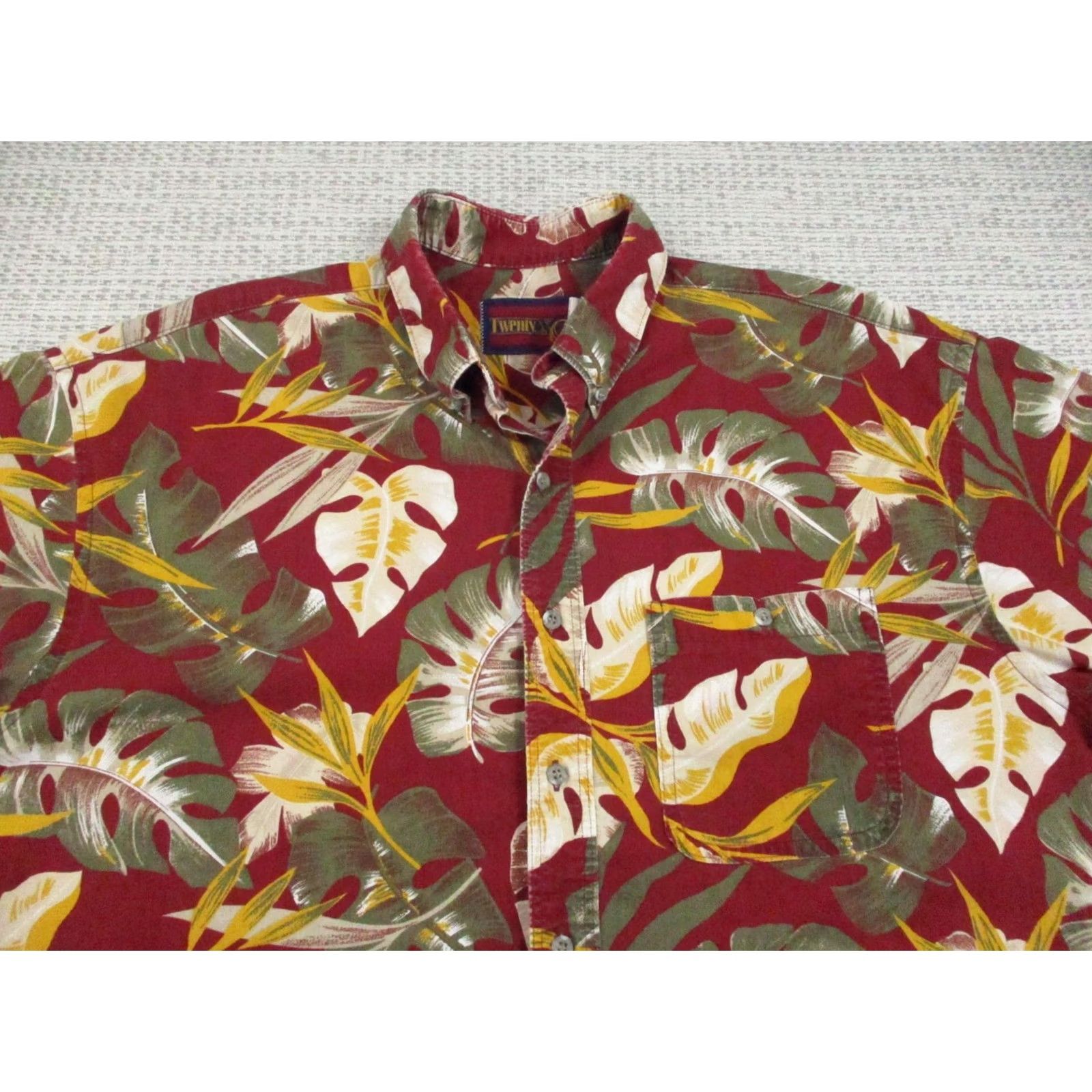 ALOHAS VINTAGE Twenty X Shirt Mens XL Red Hawaiian Aloha Tropical Button-Front Short Sleeve Shirt Boy? Size US XL / EU 56 / 4 - 4 Thumbnail