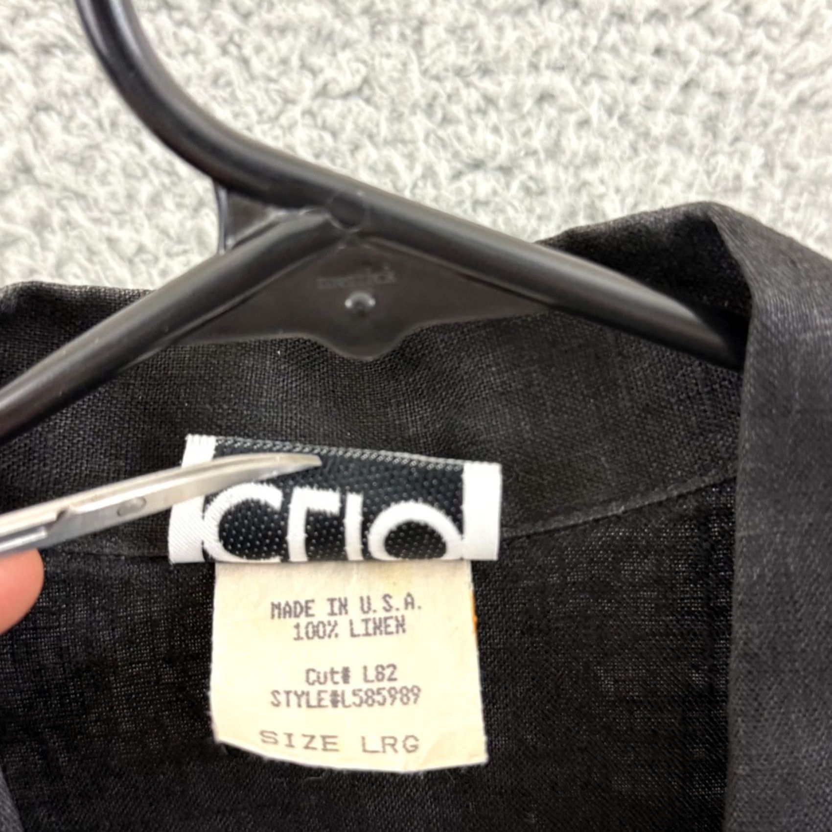 Vintage VINTAGE Clio Shirt Womens Large Black Linen Embroidered Button Boho Cottagecore Size M / US 6-8 / IT 42-44 - 7 Thumbnail