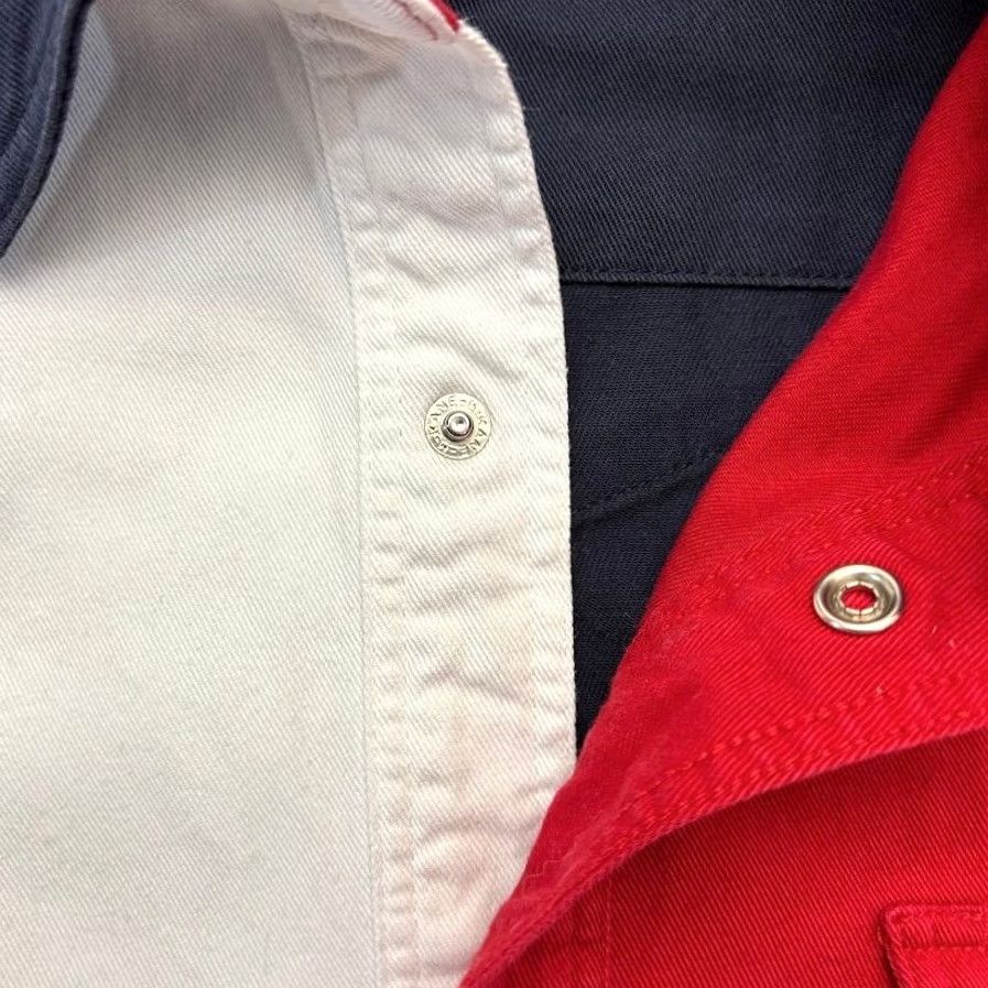 Wrangler VINTAGE Rustler Pearl Snap Red White Blue Western Shirt Embroidered Bull Size L Mens Short Sleeve Ranch Wrangler Size US L / EU 52-54 / 3 - 7 Thumbnail