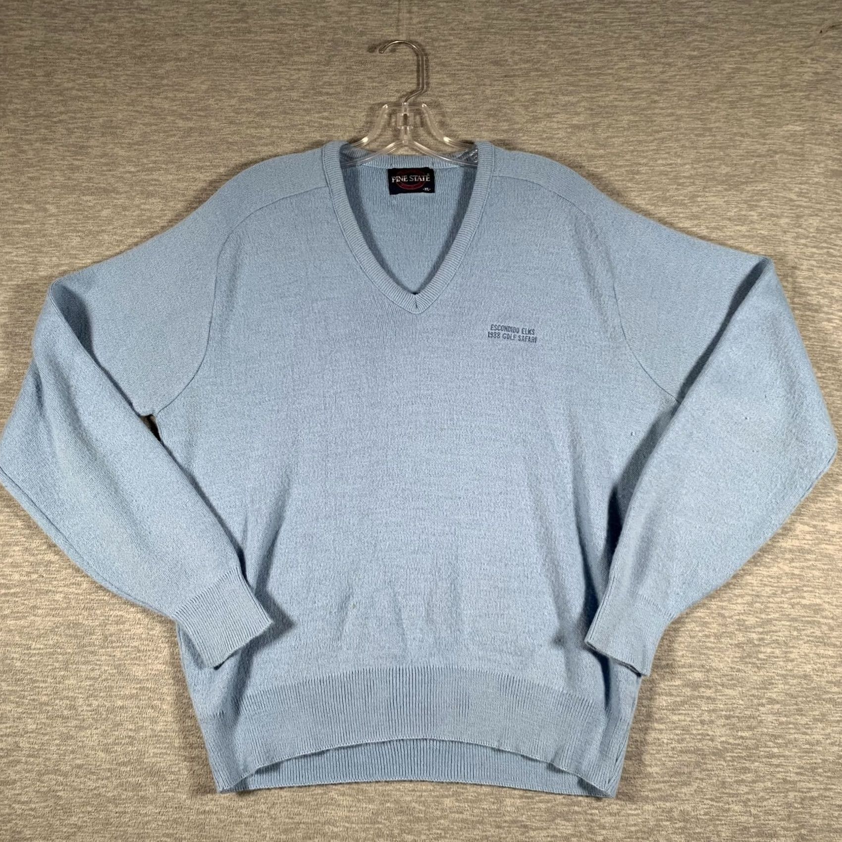 Vintage VINTAGE Pine State Escondido Elks Golf Sweater Mens XL Blue V-Neck 80s Size US XL / EU 56 / 4 - 2 Thumbnail