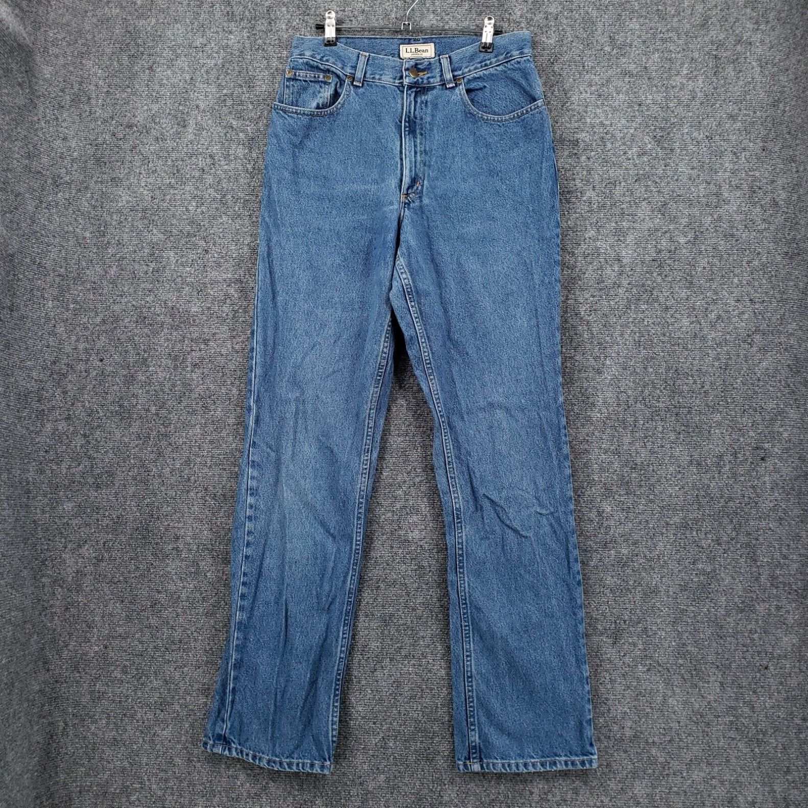 Vintage LL Bean Jeans Women 10 Tall Blue Original Fit Straight Leg High ...