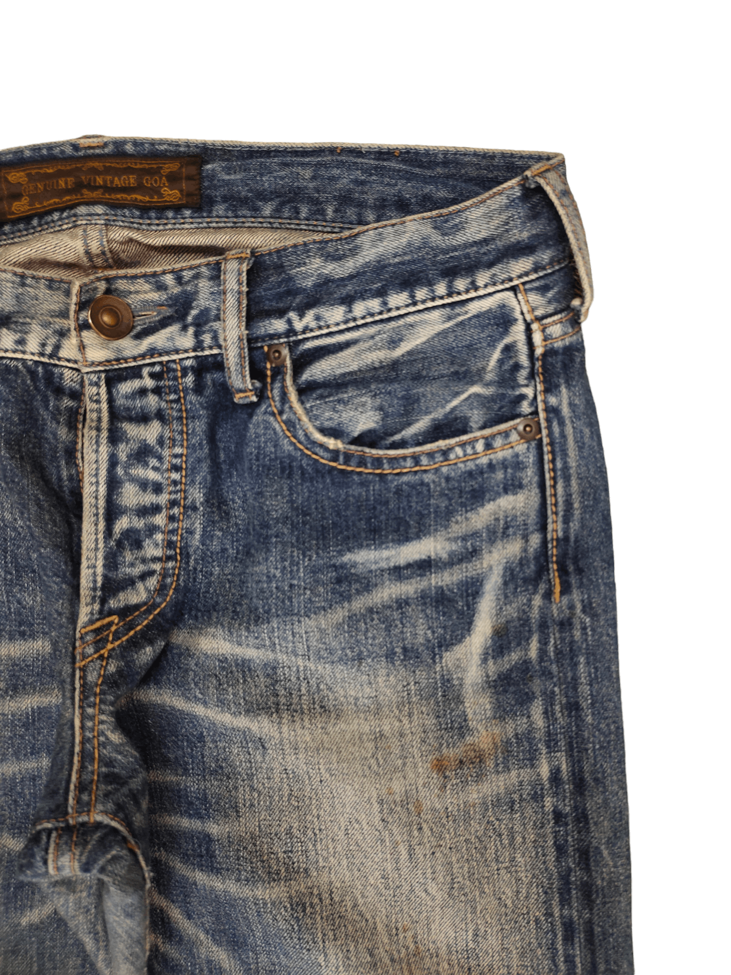 GOA Vintage GOA Clawmark Distress Selvedge Denim Jeans Size US 32 / EU 48 - 3 Thumbnail