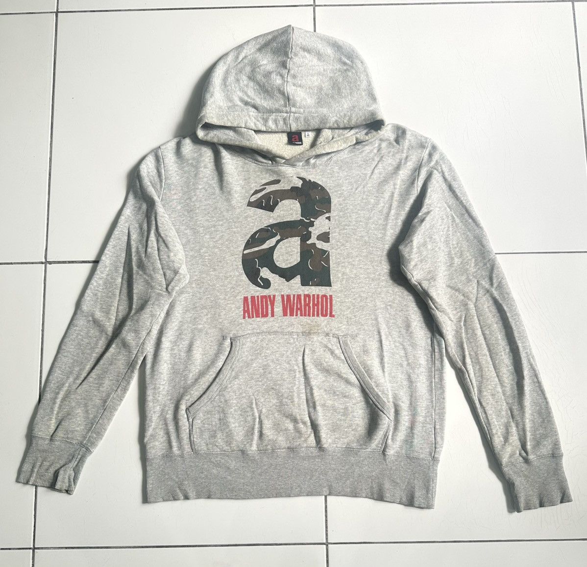 Andy Warhol × Uniqlo Vtg andy warhol Camouflage Big logo hoodie Size US L / EU 52-54 / 3 - 1 Thumbnail
