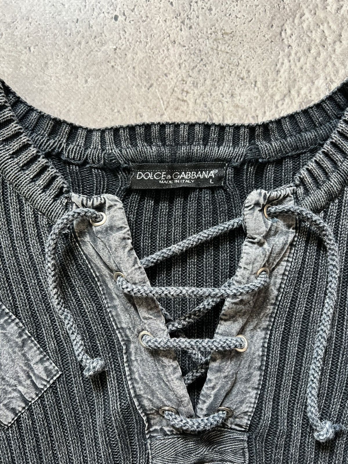 Dolce & Gabbana × Japanese Brand × Vintage Vintage Y2K Dolce & Gabbana Distressed faded effect sweater Size US L / EU 52-54 / 3 - 8 Thumbnail